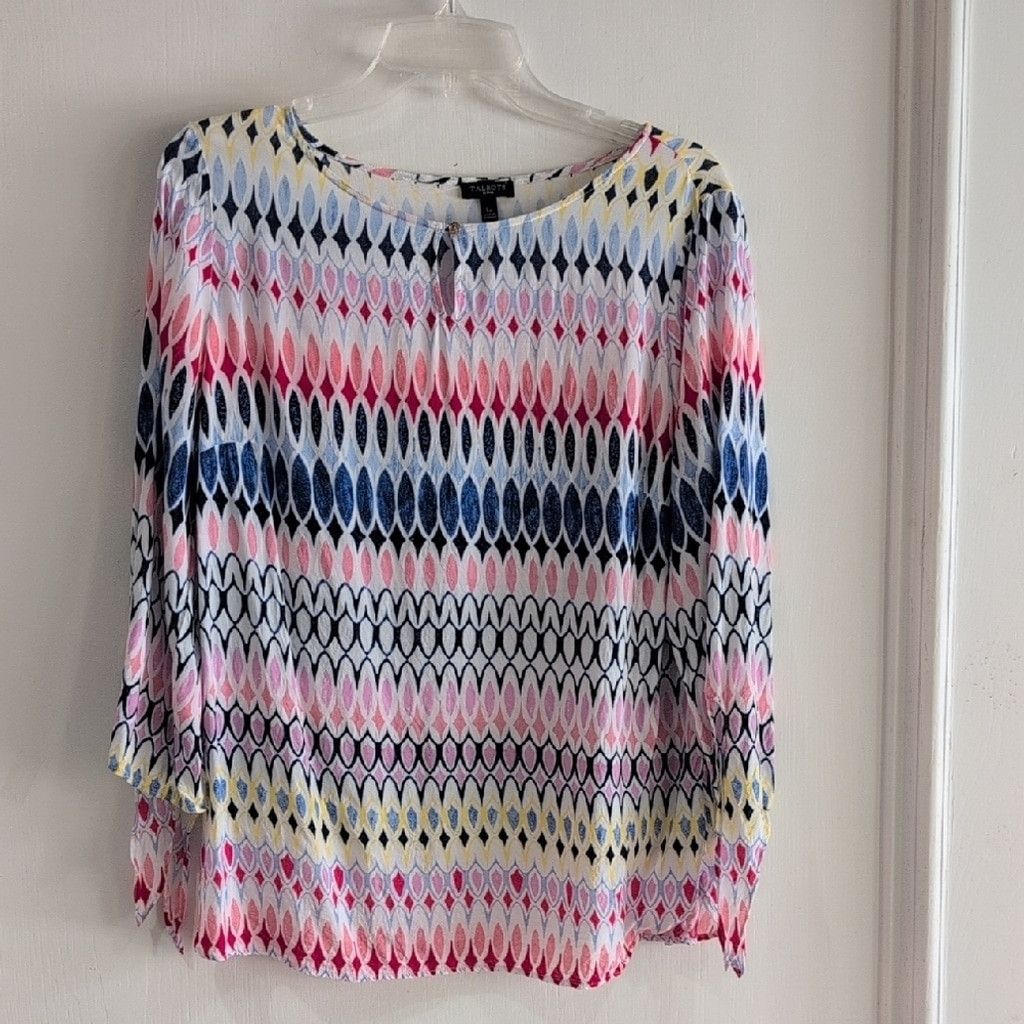 Talbots Talbots Colorful Geometric Women's Top size L Size L / US 10 / IT 46 - 1 Thumbnail