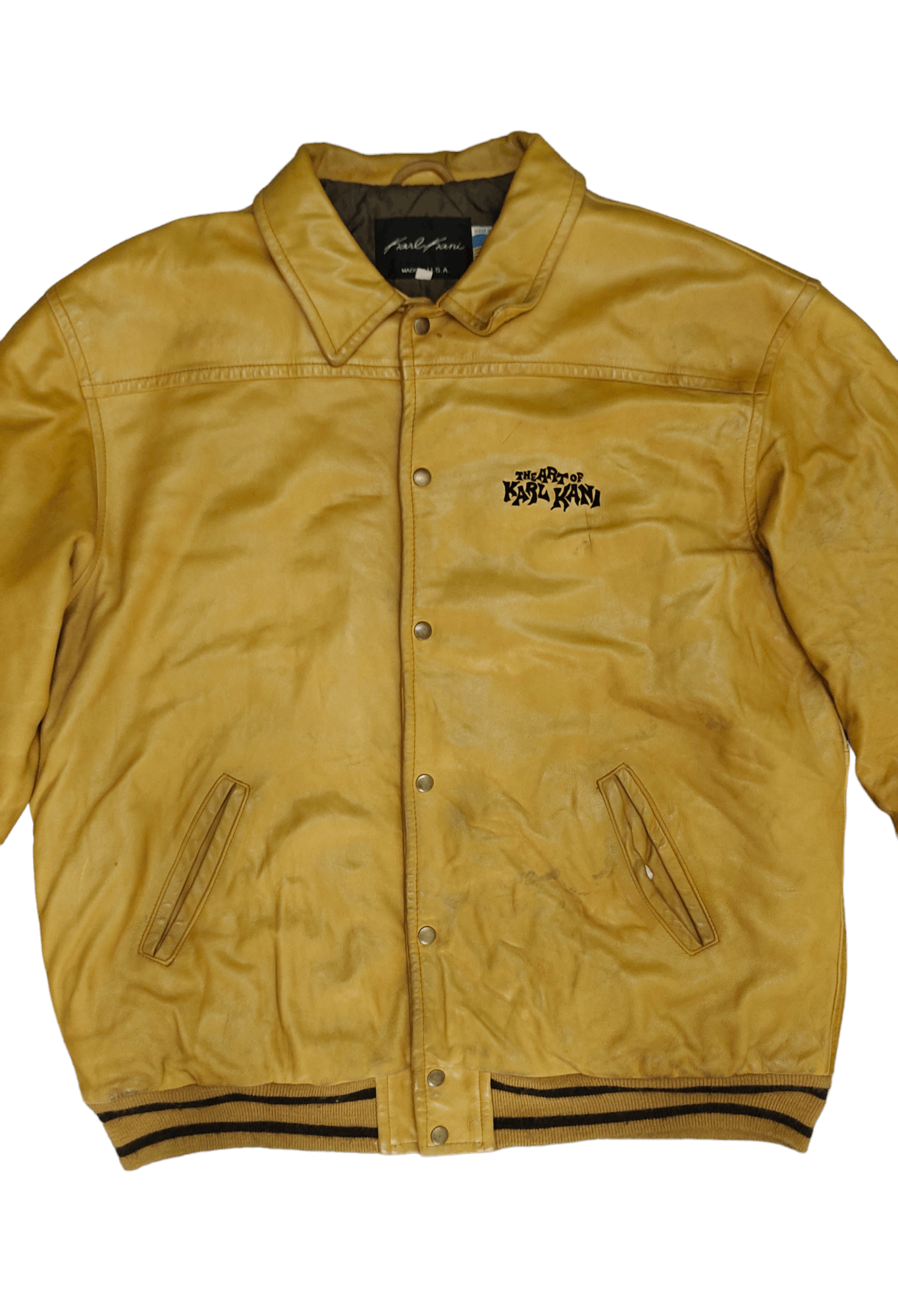 Karl Kani 1980s The Art Of Karl Kani Embroidered Baggy Leather Jacket Size US XXL / EU 58 / 5 - 9 Thumbnail