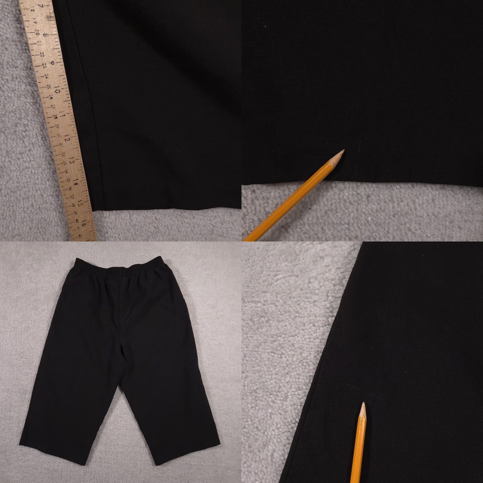 Vintage Briggs New York Crop Pants Womens 10P Straight Leg Elastic Waist Pockets Black Size 32" / US 10 / IT 46 - 8 Thumbnail