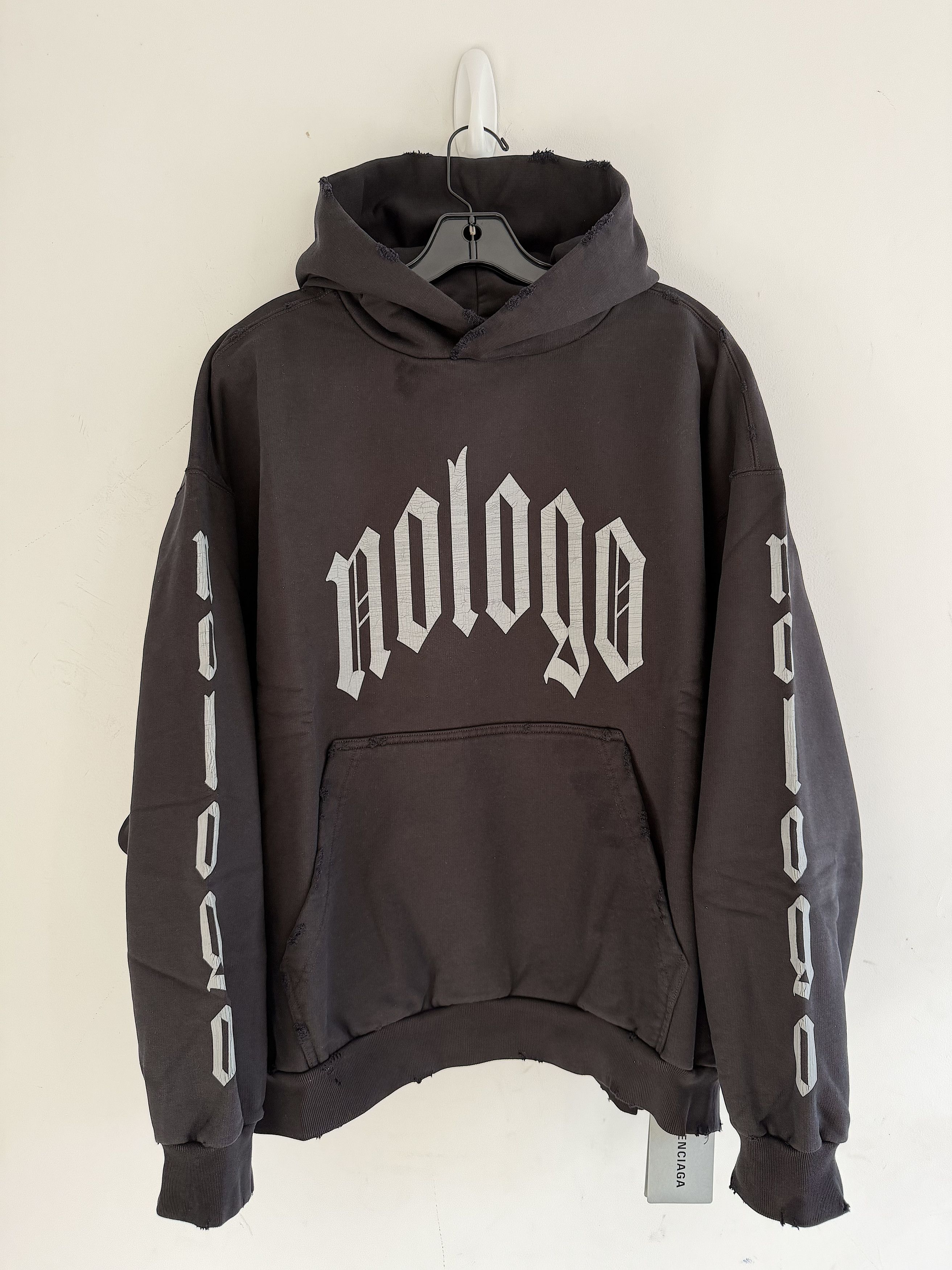 Balenciaga New Mud Show Distressed Muddy Small Fit Zip Hoodie (XS