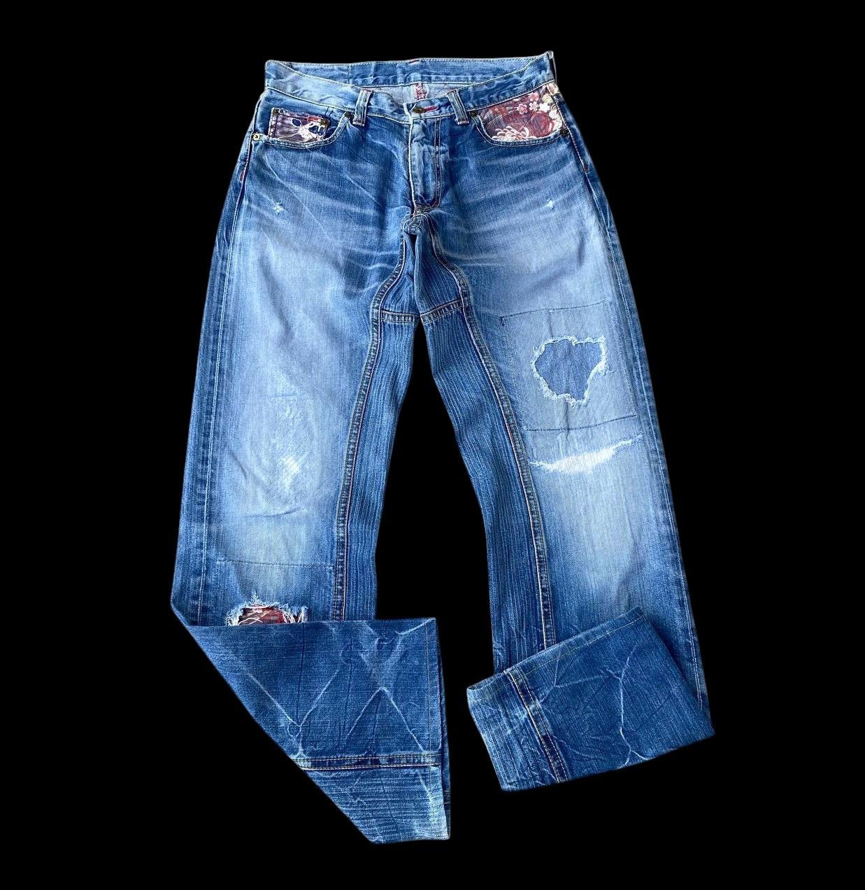 Eternal W29 EXTERNAL JAPAN DISTRESSED THUNDERSTORM MARK FADED BLUE Size US 30 / EU 46 - 6 Thumbnail