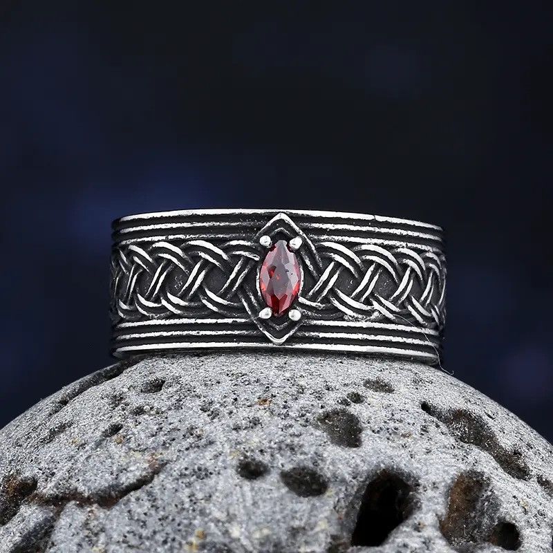 Jewelry Creative Red Gemstone Ring Size ONE SIZE - 2 Thumbnail