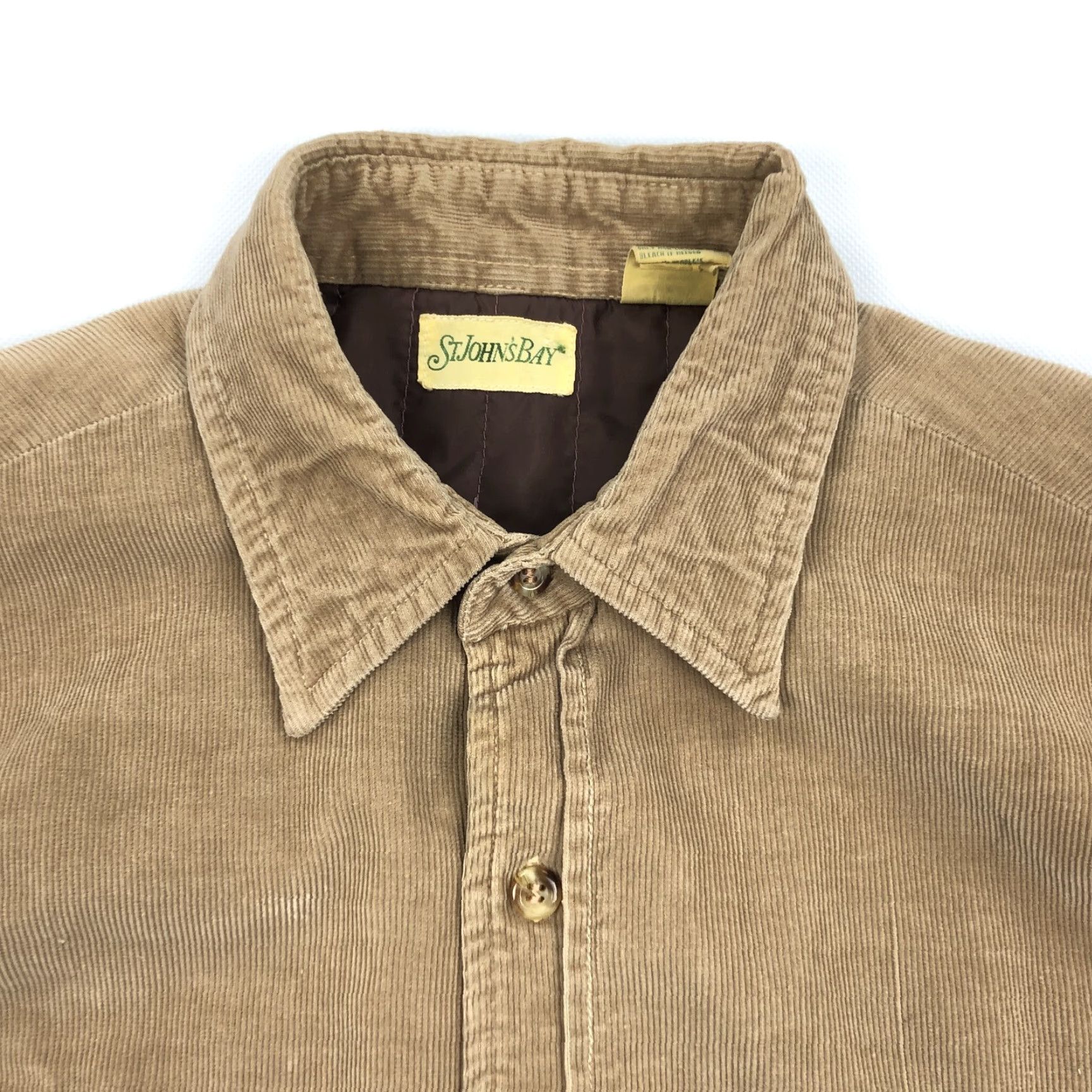 Vintage St. John's Bay Men's L Tan Corduroy Button Down Shirt Quilted Lined Vintage Size US L / EU 52-54 / 3 - 2 Thumbnail