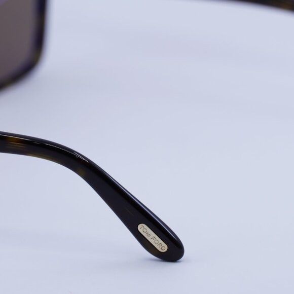 Tom Ford Tom Ford Romy FT1032 52E Sunglasses Havana Geometric Frame Size ONE SIZE - 9 Thumbnail