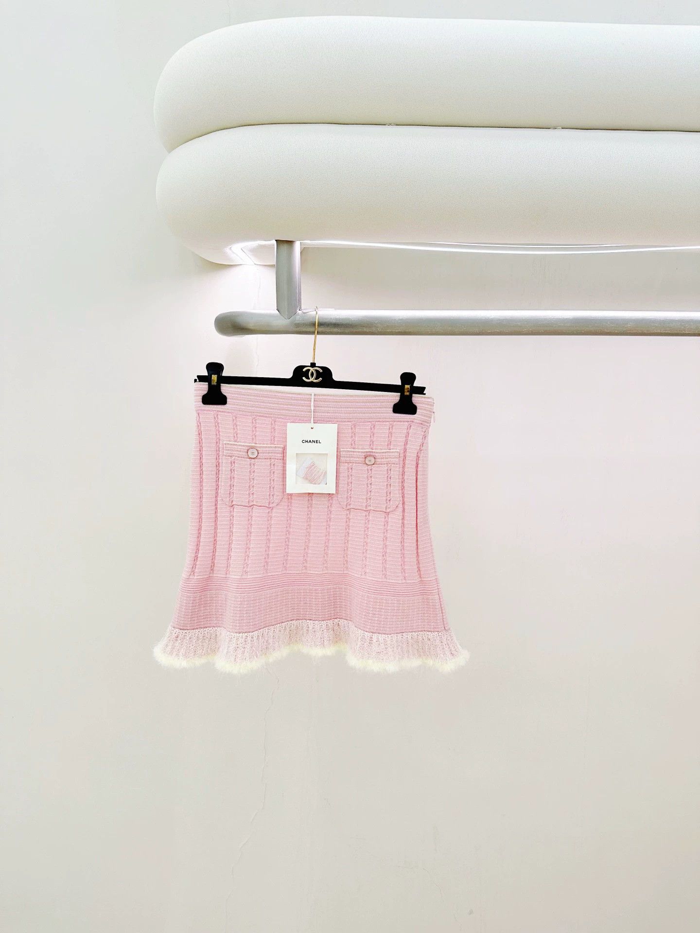 Chanel Women's Pink Feather Skirt 36