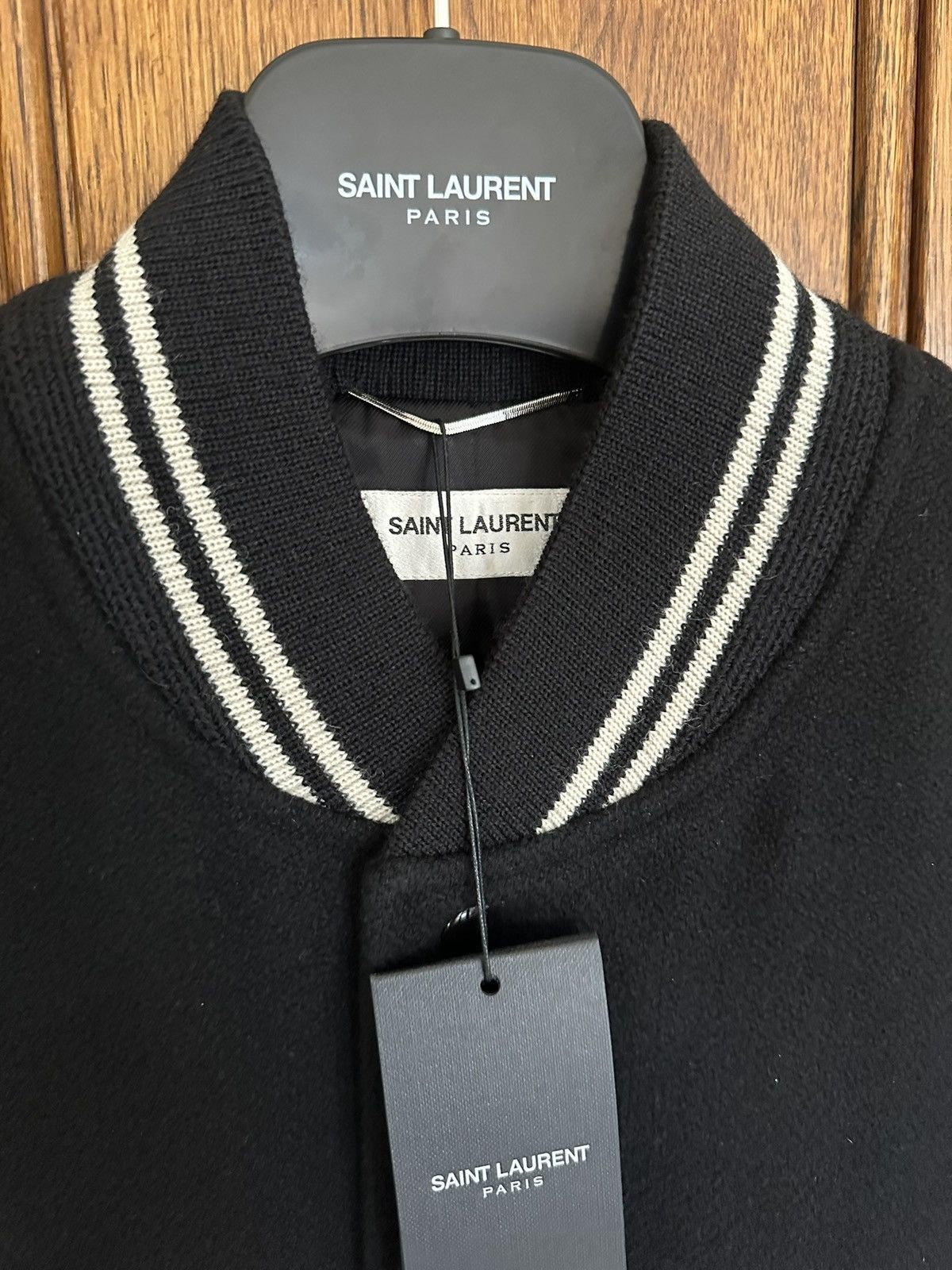 Saint Laurent Paris SS15 Saint Laurent classic black white teddy jacket 52 BNWT Size US L / EU 52-54 / 3 - 16 Thumbnail