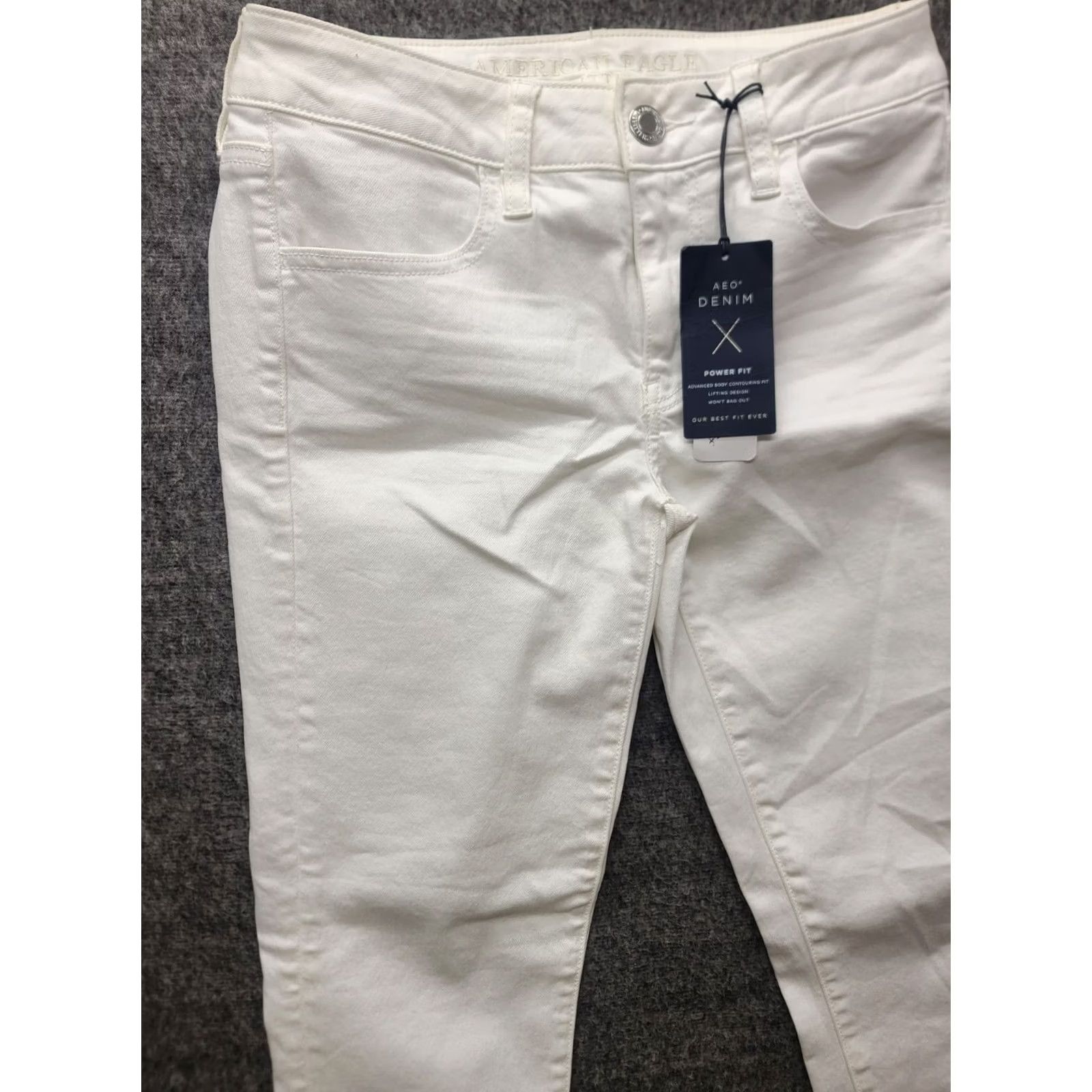 American Eagle Outfitters VINTAGE American Eagle Jeggings Womens 6 27x25 Regular Hi Rise Ankle Cropped White Denim, Cord, Stretch Womens Size 28" / US 6 / IT 42 - 7 Thumbnail