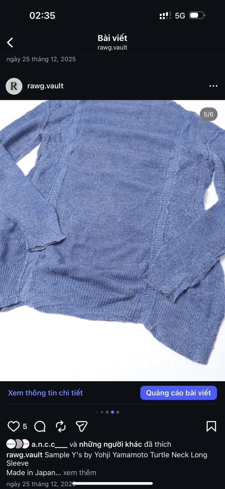 Yohji Yamamoto Sample Y's by Yohji Yamamoto Turtle Neck Long Sleeve Size US M / EU 48-50 / 2 - 7 Thumbnail