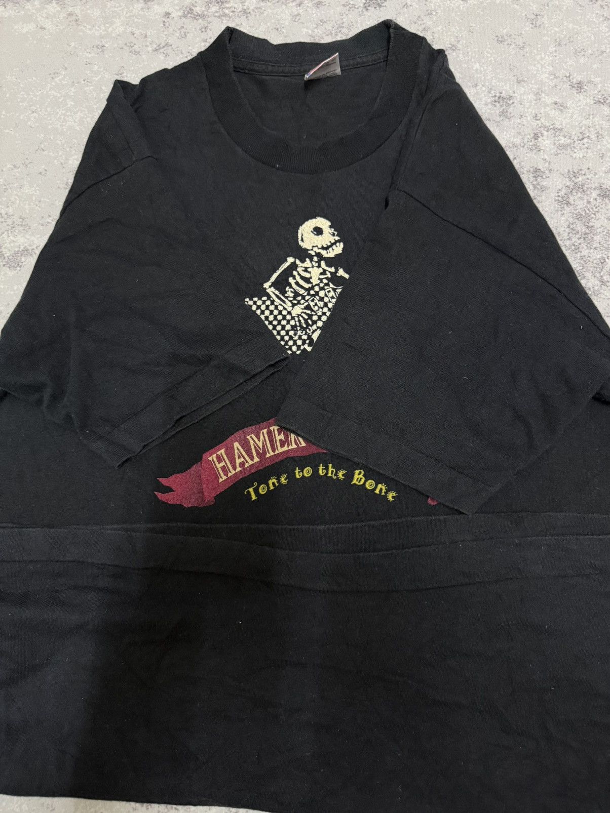 Vintage Vintage 90s HAMER GUITARS TONE TO THE BONE Tshirt Size US L / EU 52-54 / 3 - 6 Thumbnail