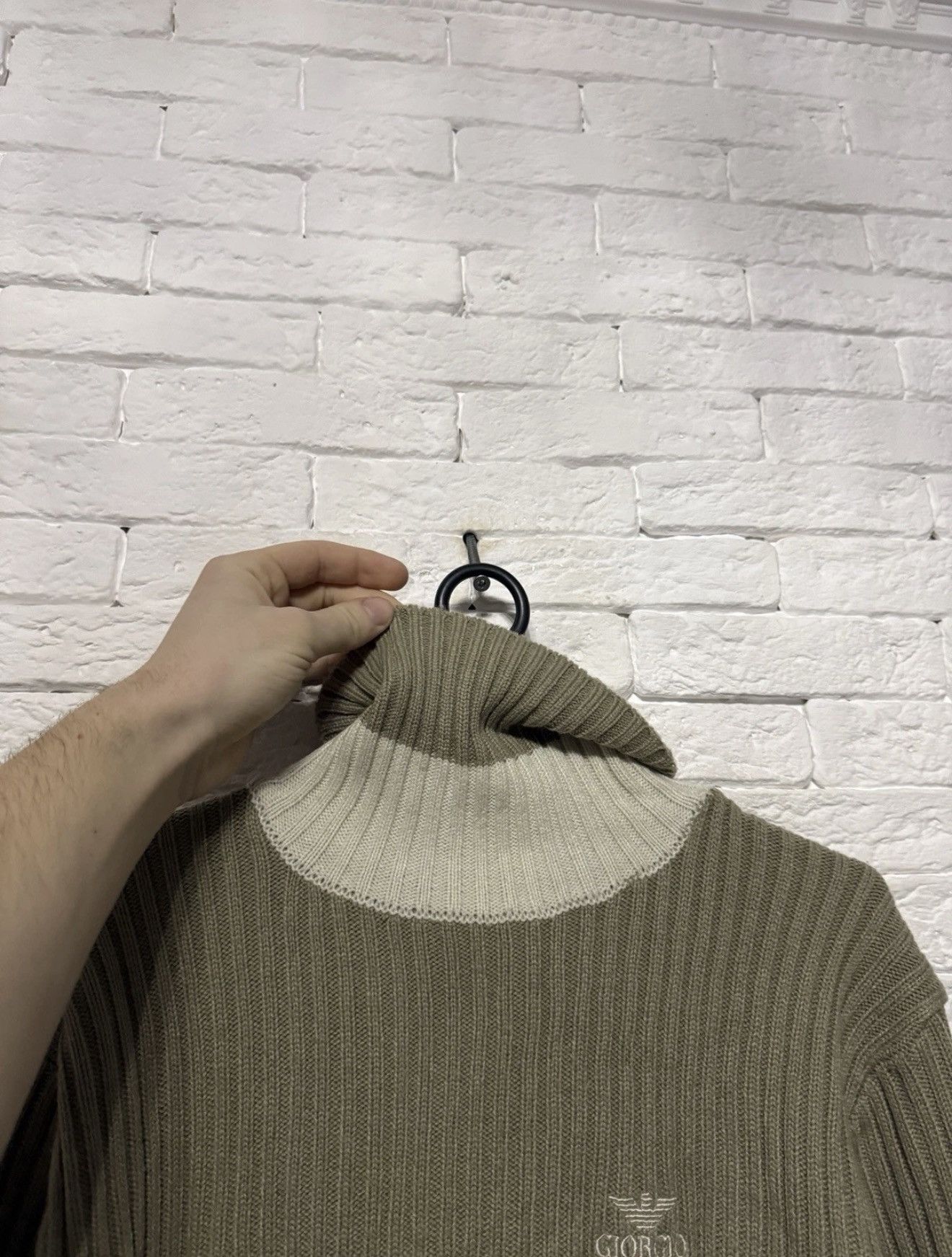 Giorgio Armani VTG Rare Giorgio Armani Knit Turtleneck Sweater Y2K Slim Fit Size US L / EU 52-54 / 3 - 4 Thumbnail