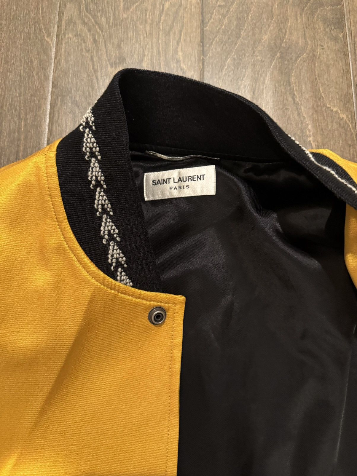 Saint Laurent Paris Saint Laurent Yellow Ikat Teddy Bomber Jacket Size US M / EU 48-50 / 2 - 3 Thumbnail