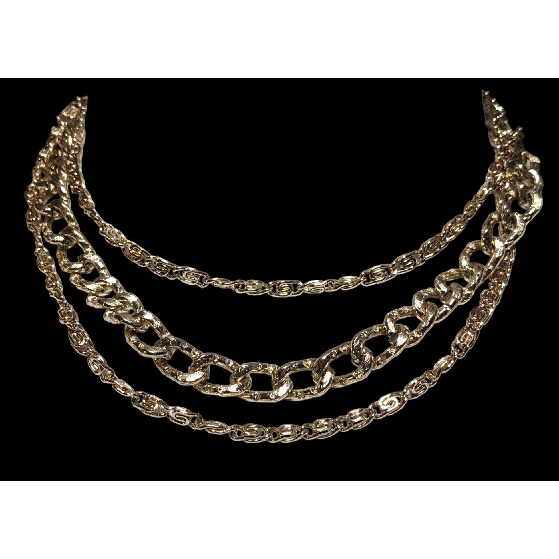 Other Coro Vintage Gold Three-Strand Chain Necklace Size ONE SIZE - 1 Thumbnail