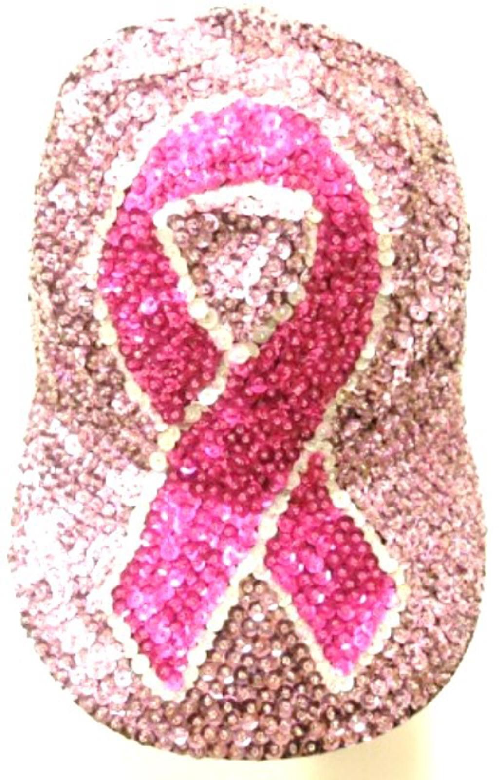 Designer Sequin Baseball Cap PINK with PINK RIBBON Size ONE SIZE - 1 Preview
