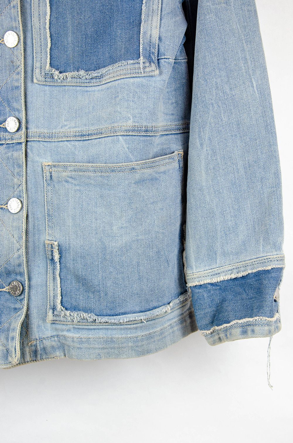 Zadig & Voltaire Zadig Voltaire Patchwork Denim Jacket Blue Distressed - S Size S / US 4 / IT 40 - 4 Thumbnail