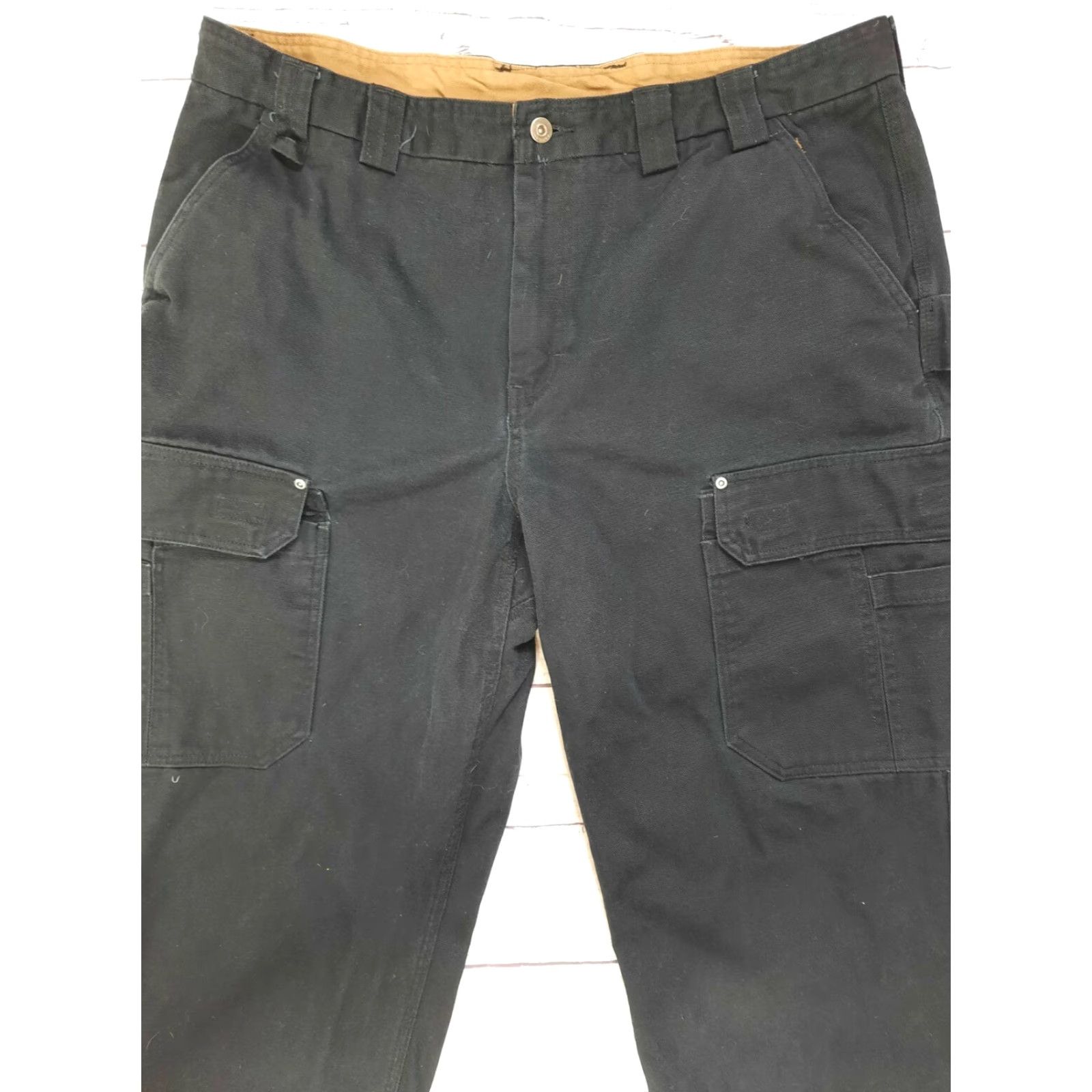 Vintage Duluth Cargo Pants Men's Black Canvas 40 x 30 Regular Caro Pocket Workwear Canvas Pants Mens Black 40x30 Size US 40 / EU 56 - 4 Thumbnail