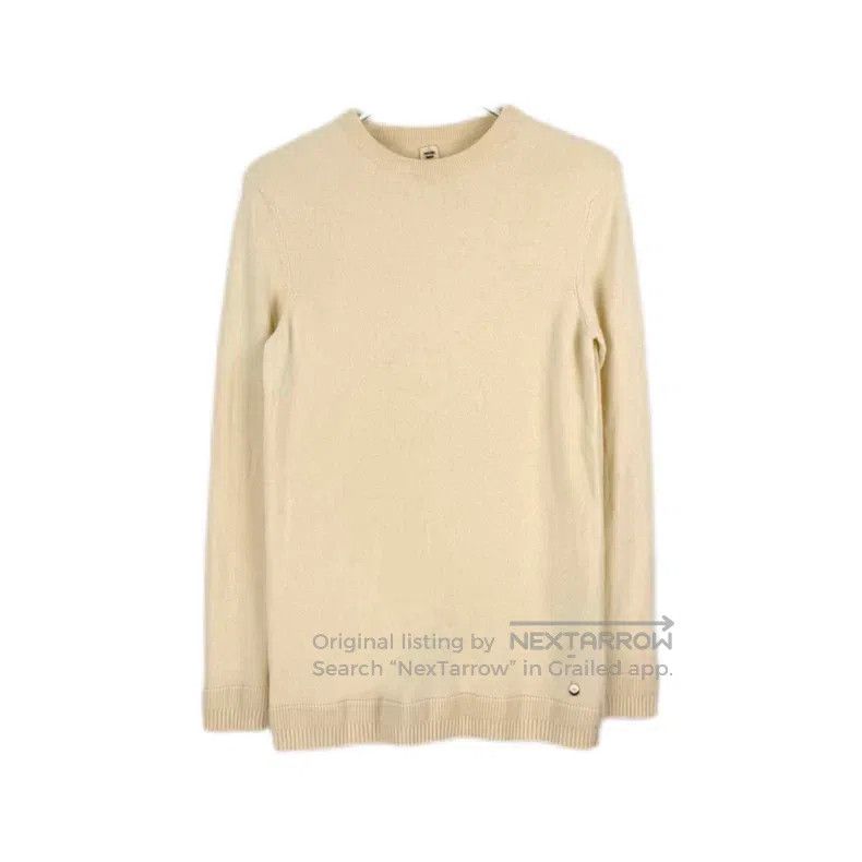 Hermes Hermes Off-White Metal Logo Cashmere Sweater Size XS / US 0-2 / IT 36-38 - 1 Thumbnail