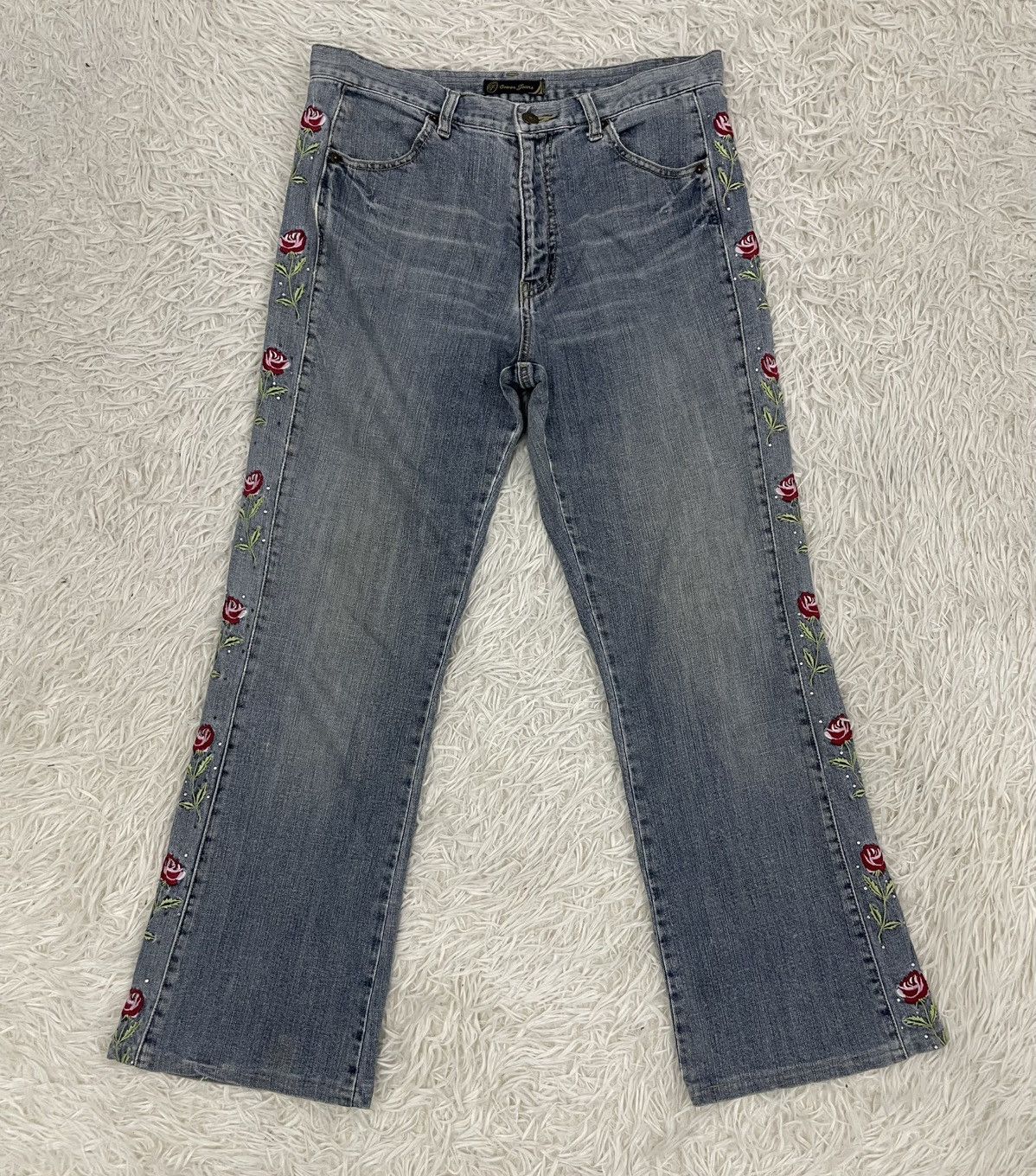 Japanese Brand Origin Jeans Pant Side Flowers Size 31" - 1 Thumbnail