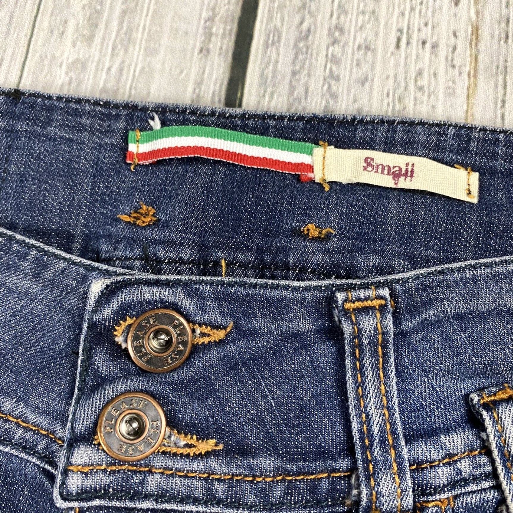 Vintage VINTAGE Please Italy Distressed Denim Jeans Low Rise Skinny Womens Small 29x32.5 Blue Grunge Size 28" / US 6 / IT 42 - 4 Thumbnail