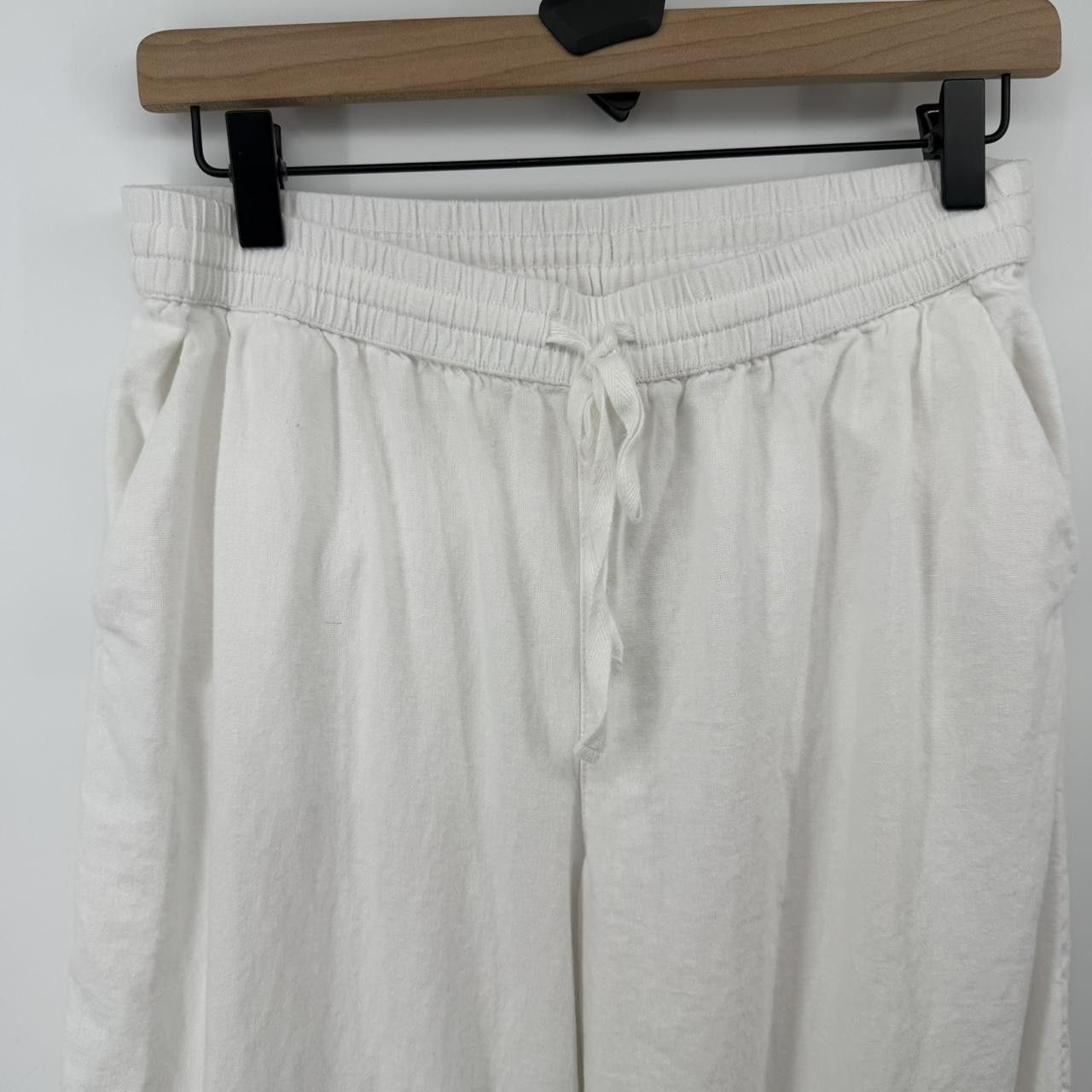Other Caslon White Linen Blend Wide Leg Pants Size Small Size 28" / US 6 / IT 42 - 2 Thumbnail