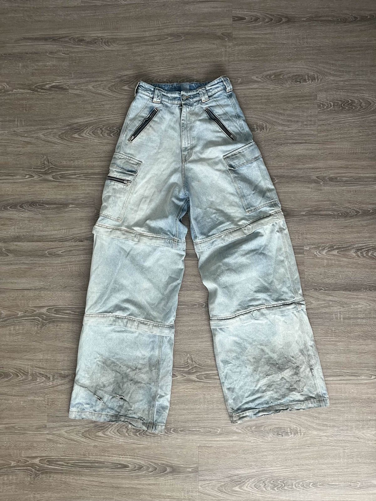 VETEMENTS トランスフォーマーバギージーンズ VETEMENTS - VETEMENTS STAMPED LOGO TRANSFORMER デニムの通販