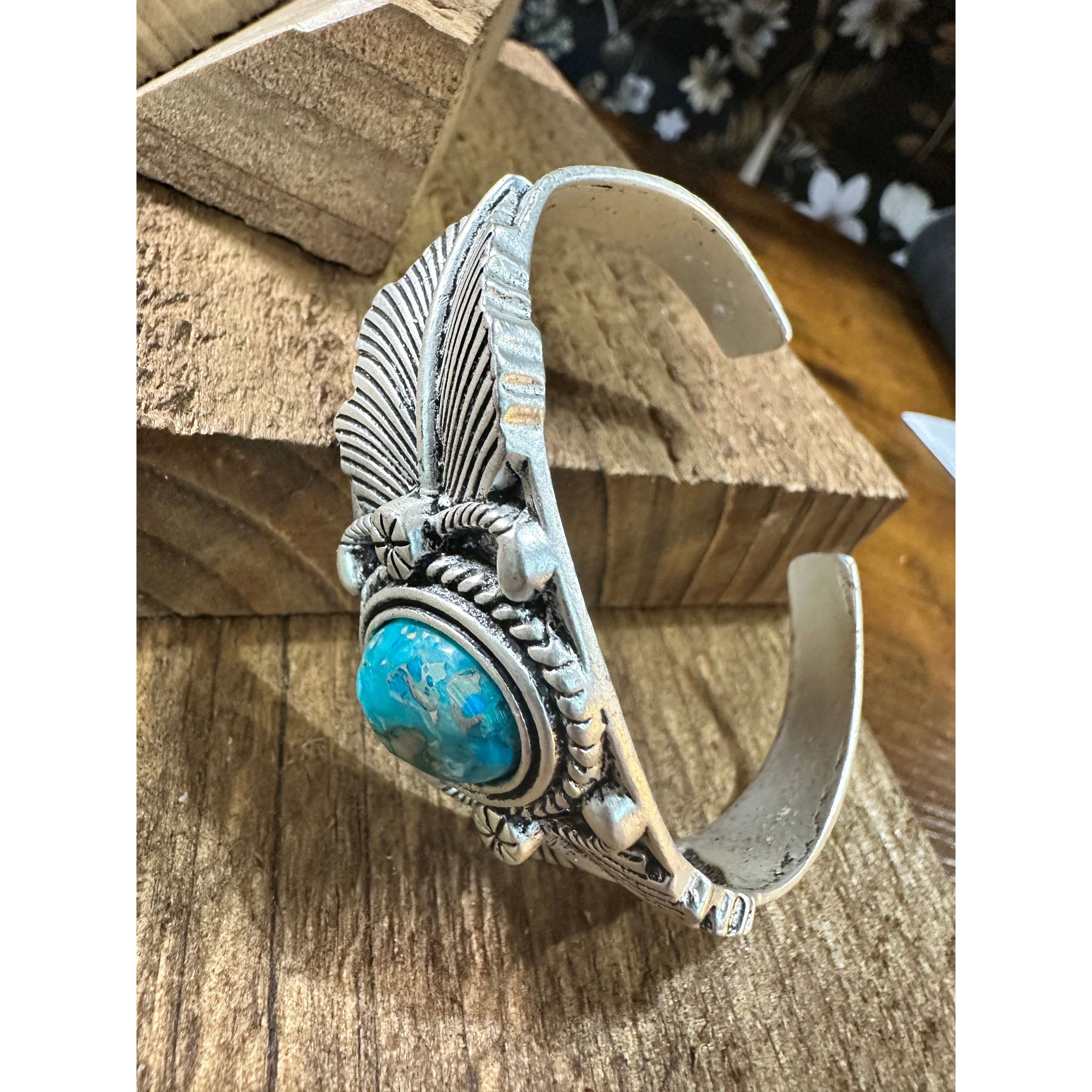 Other Turquoise Cuff Bracelet - Authentic Navajo Style, Boho Nativ Size ONE SIZE - 3 Thumbnail