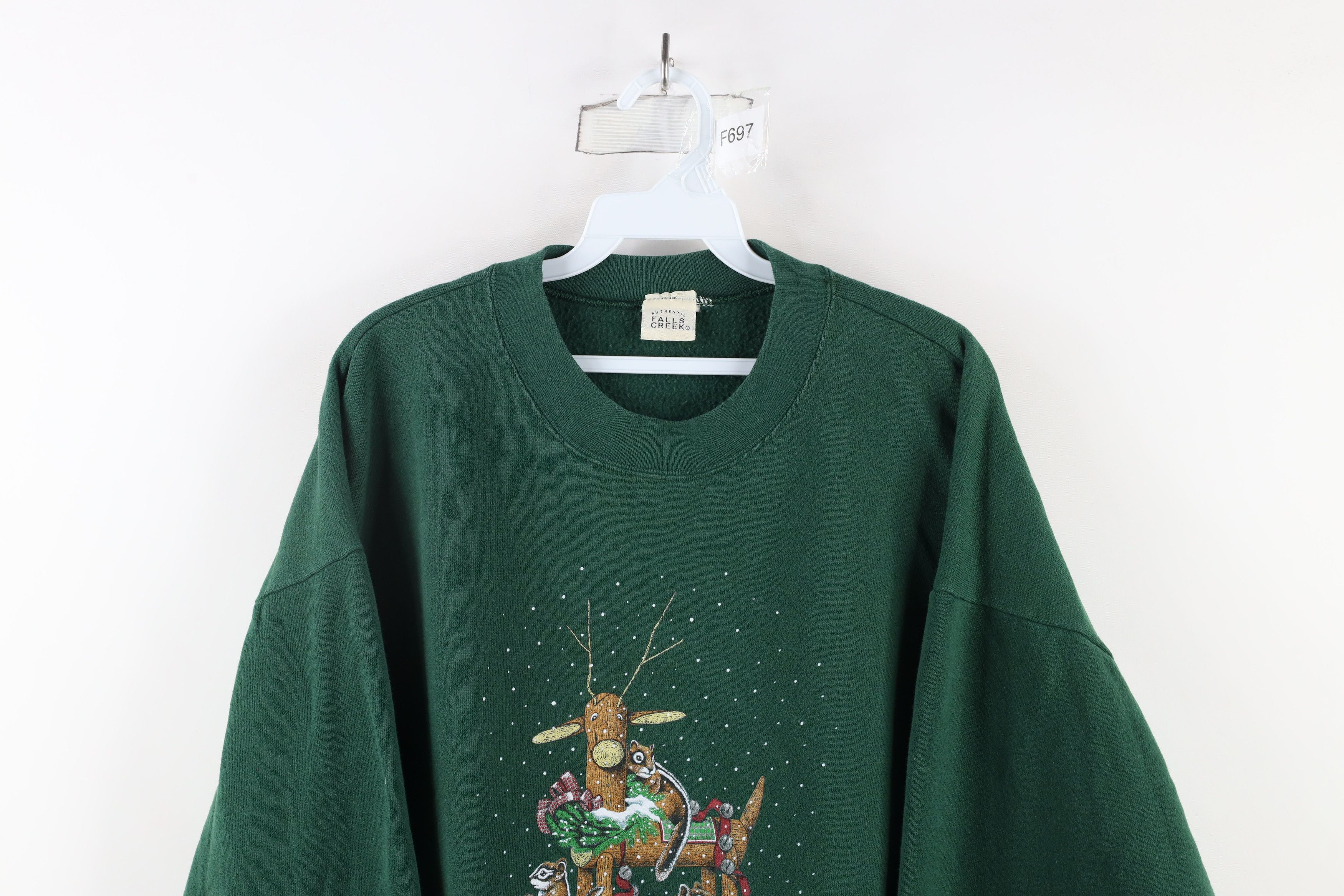 Vintage Vintage 90s Streetwear Nature Reindeer Chipmunk Sweatshirt Size XXL / US 16-18 / IT 52-54 - 2 Thumbnail