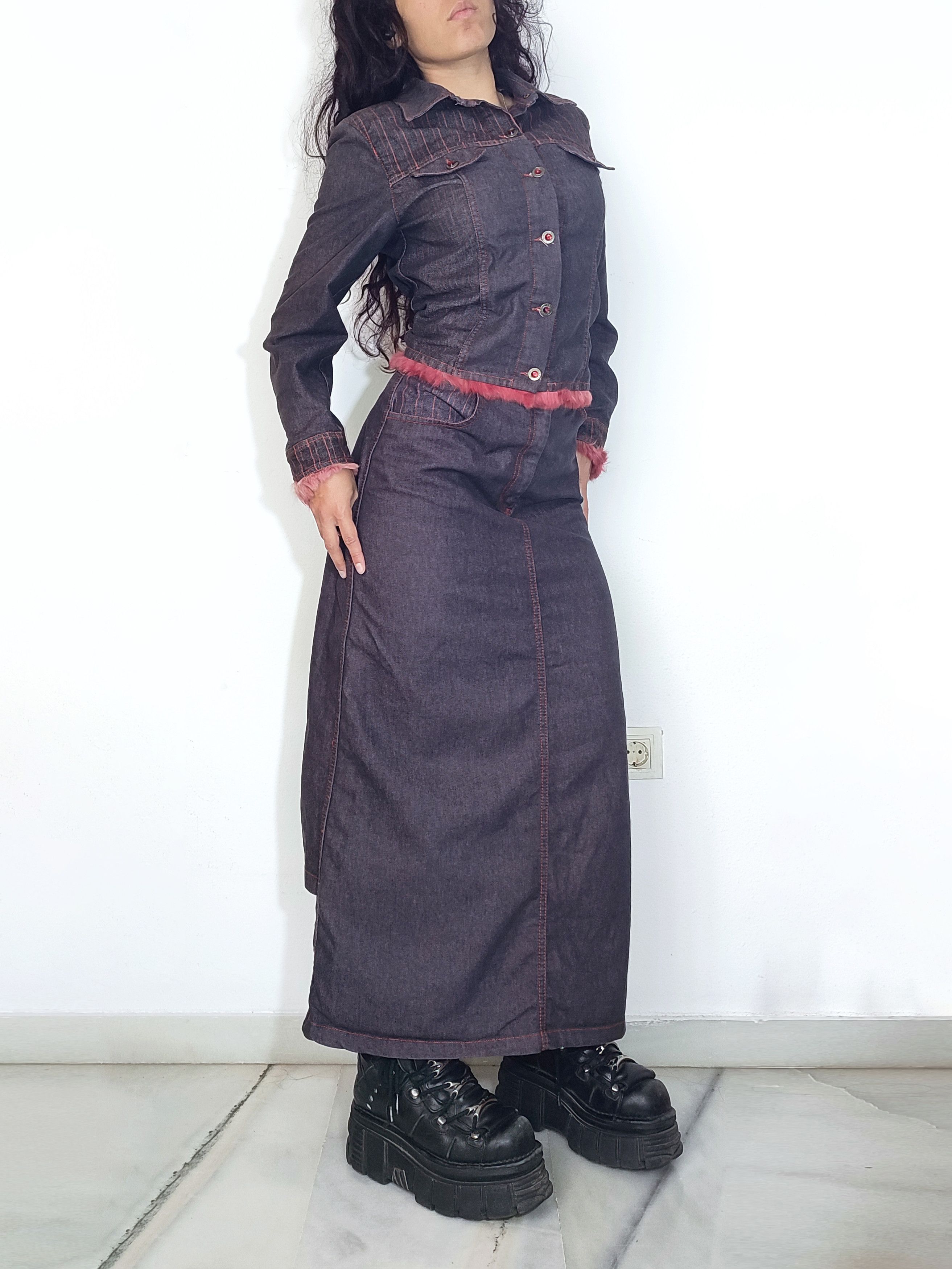 Vintage Vintage 90s Grunge Denim Jacket and Skirt Two Pieces Set Size M / US 6-8 / IT 42-44 - 2 Thumbnail