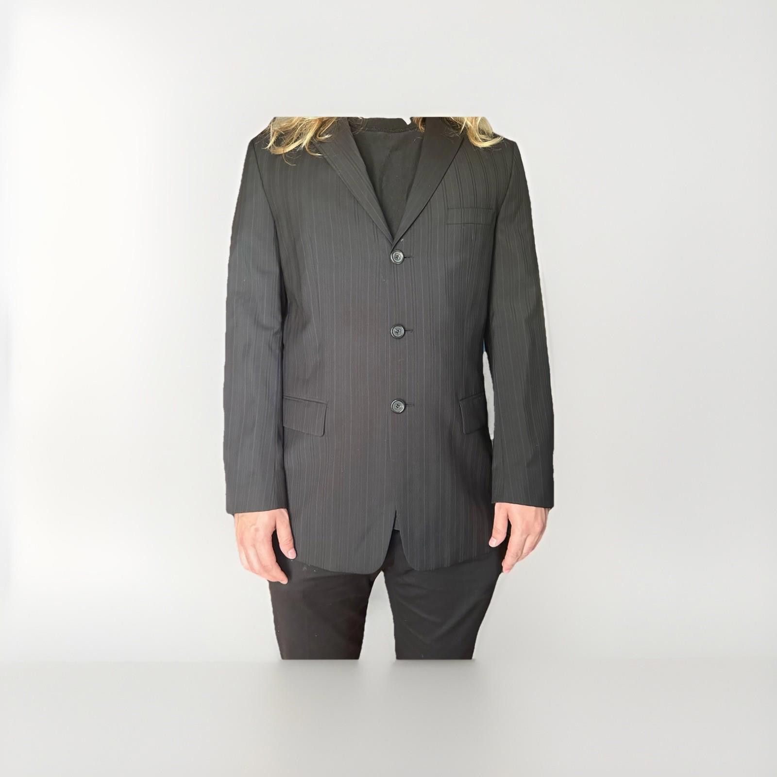 Hugo Boss HUGO Boss ALBO/HAGO Black stripe Wool Suit Jacket blazer 40R Size 40R - 1 Thumbnail