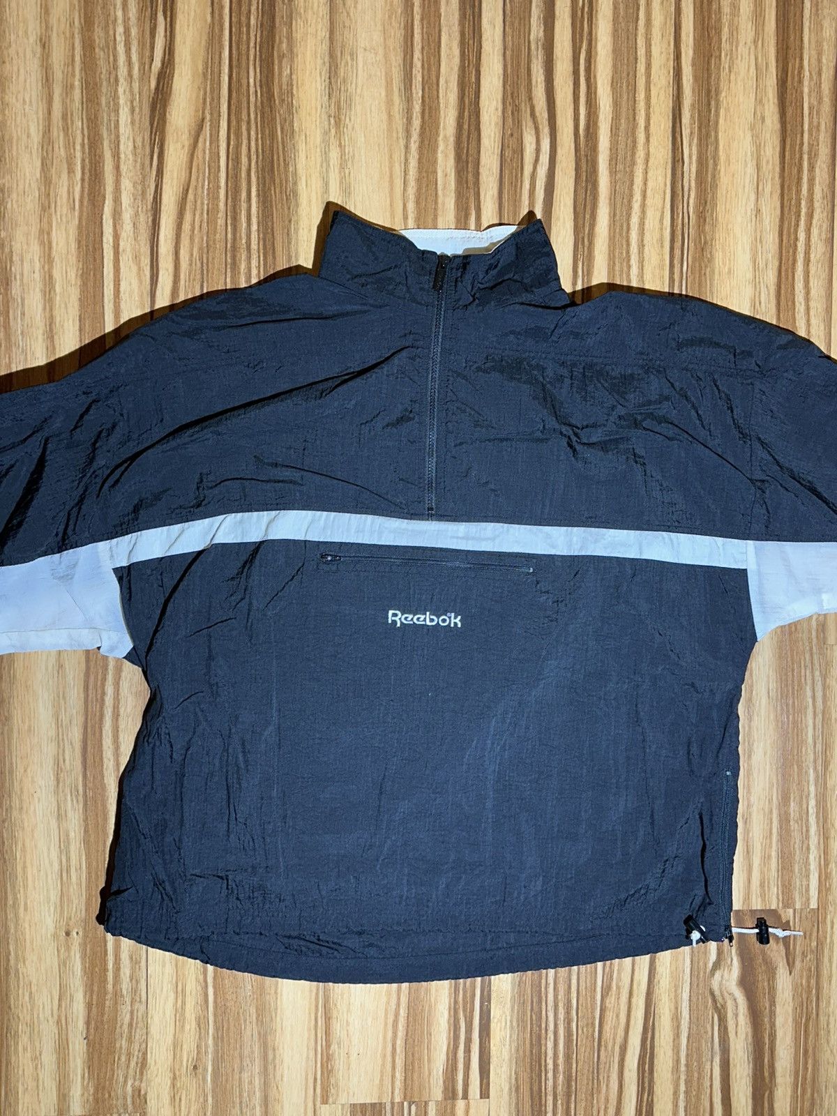 Reebok 90sVintage Reebok Black & White 1/4Zipup Windbreaker SizeL Size US L / EU 52-54 / 3 - 3 Thumbnail