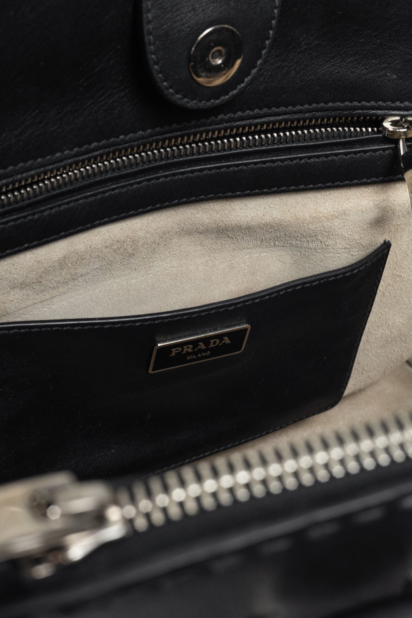Prada Prada Black Hand Stitched Calfskin Leather Tote Size ONE SIZE - 13 Thumbnail