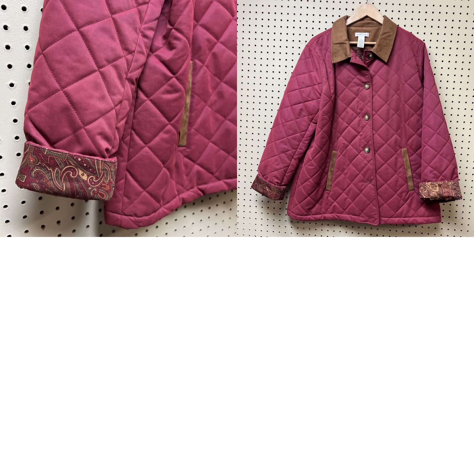 Orvis Orvis Women’s Red Plaid Quilted Chore Coat Jacket Button Down Sz Large Pockets Size L / US 10 / IT 46 - 8 Thumbnail