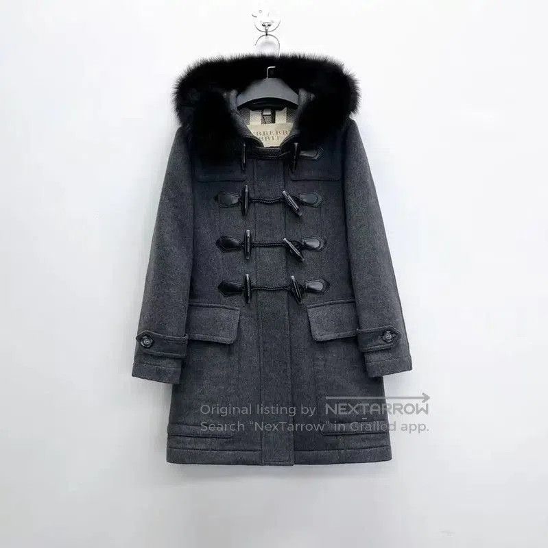 Burberry Burberry Gray Wool Duffle Coat with Hood. Size S / US 4 / IT 40 - 1 Thumbnail
