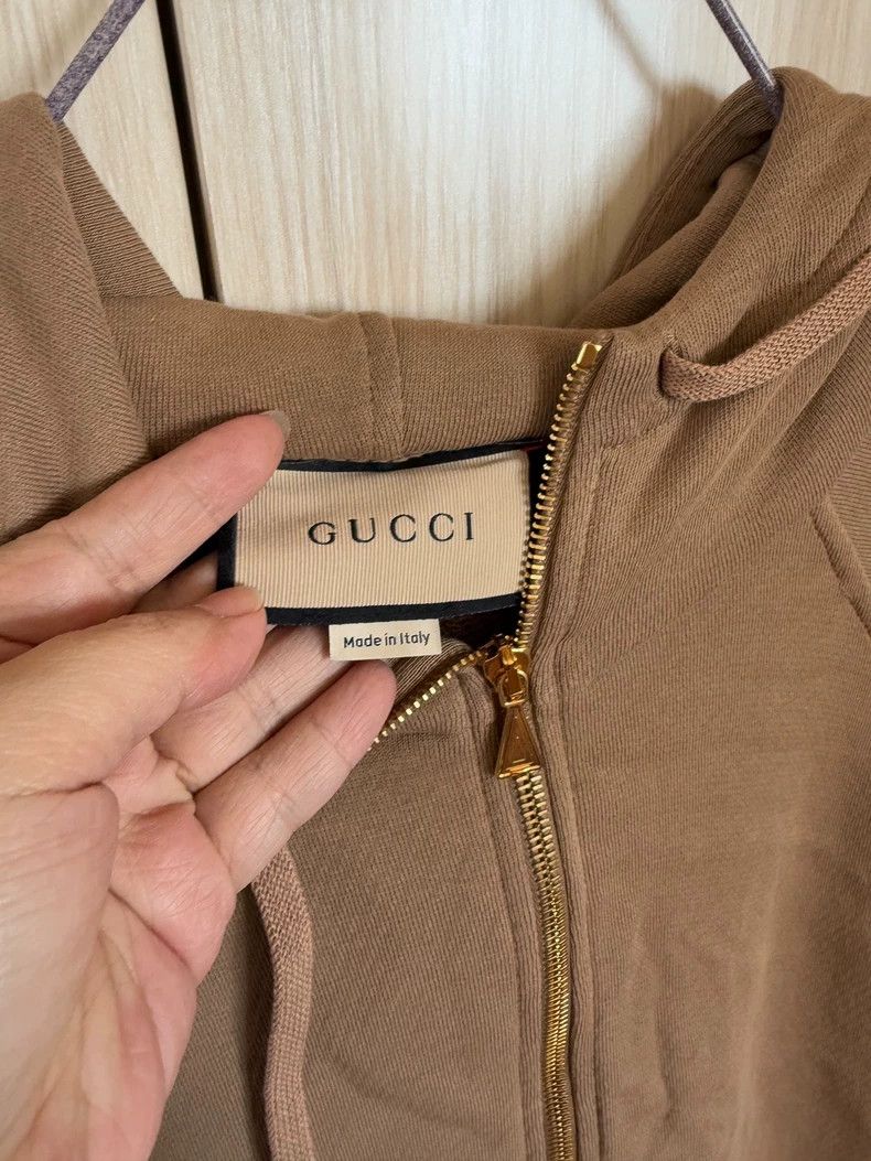 Gucci Gucci Khaki red and green belt half-zip hoodie 2502-Nextarr Size US XS / EU 42 / 0 - 2 Thumbnail