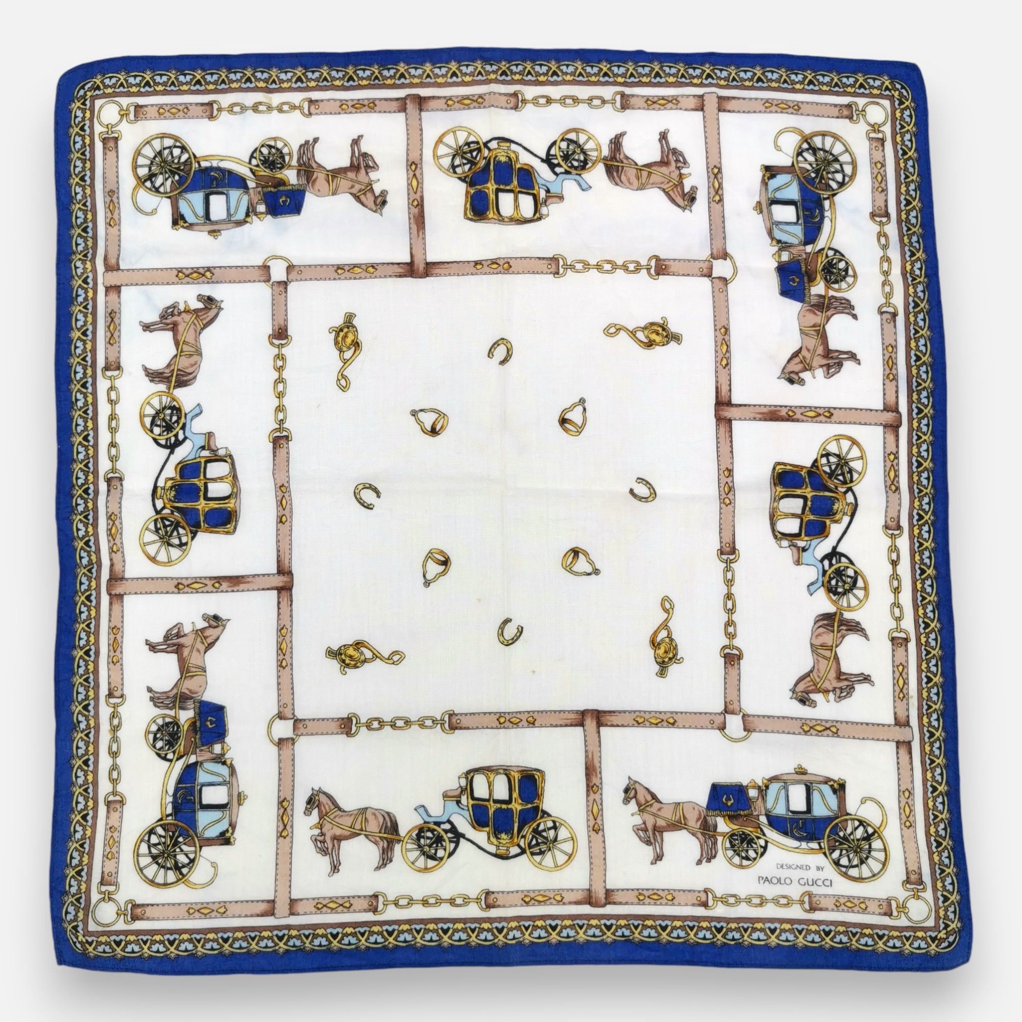 Paolo Gucci × Vintage Vintage Paolo Gucci Handkerchief Pocket Square Bandana Size ONE SIZE - 3 Thumbnail