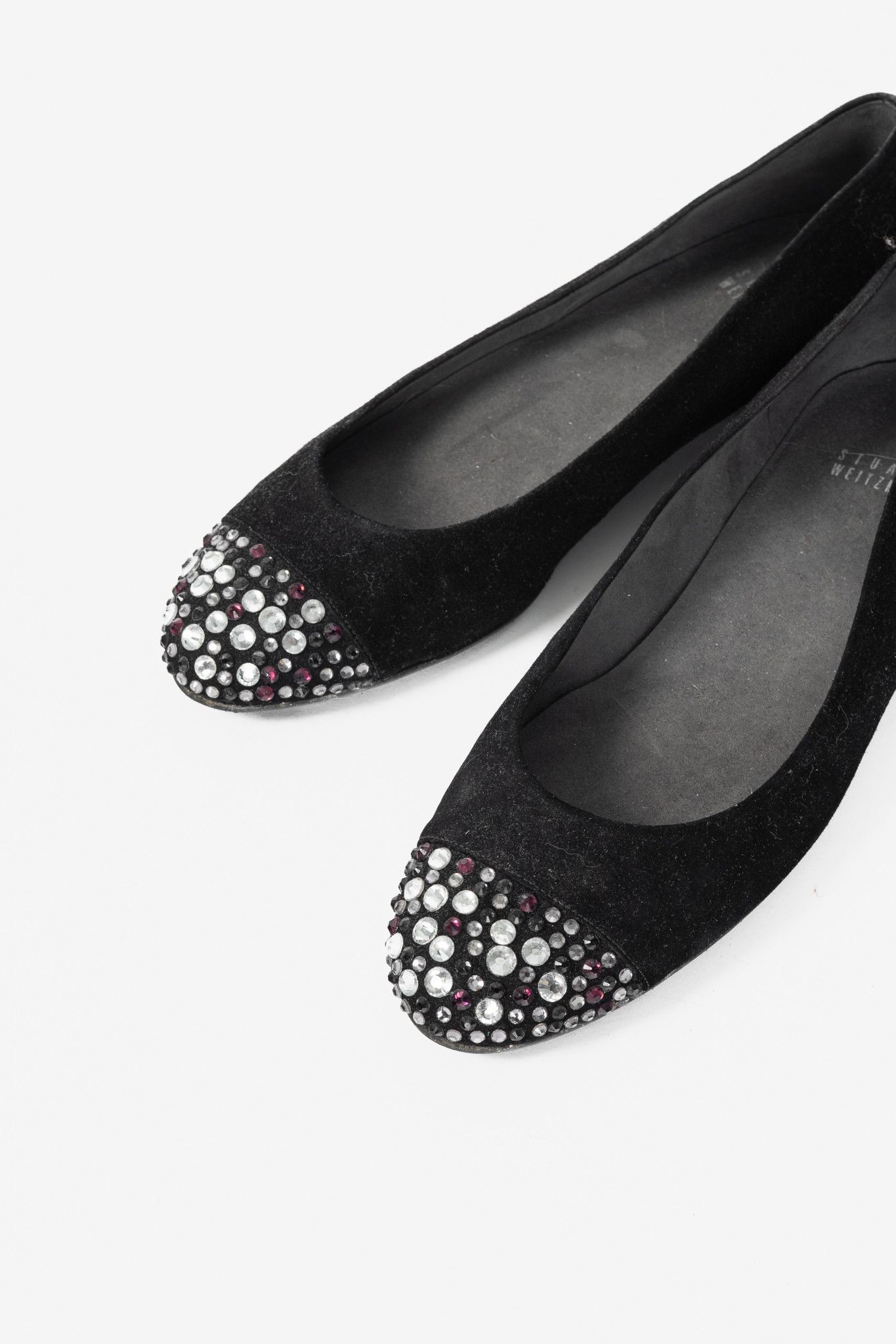 Stuart Weitzman Stuart Weitzman Bubbly Suede Crystal-Cap-Toe Ballet Flats Size US 8.5 / IT 38.5 - 6 Thumbnail