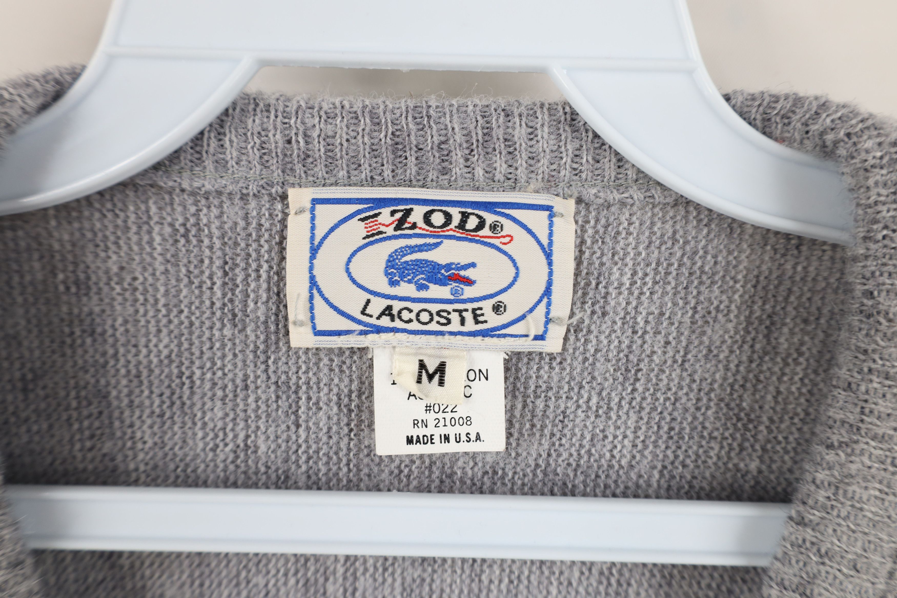 Lacoste Vintage 80s Izod Lacoste Croc Logo Knit V-Neck Sweater USA Size US M / EU 48-50 / 2 - 9 Thumbnail