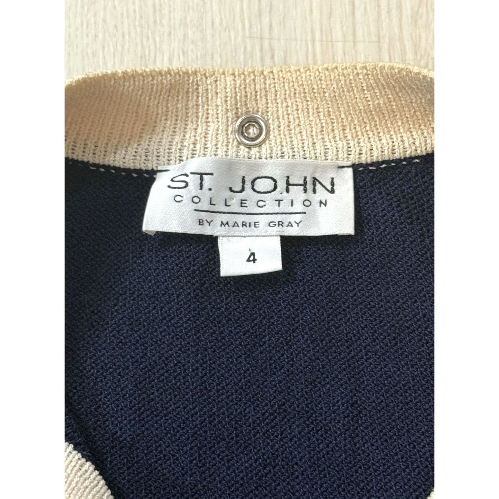 St. John St. John Collection Jacket Women Knit Wool Blue Size 4 Full Zip Buttons Studded Zipper Short Coat Fall Spring Winter Vintage No (with notes) Size S / US 4 / IT 40 - 6 Thumbnail