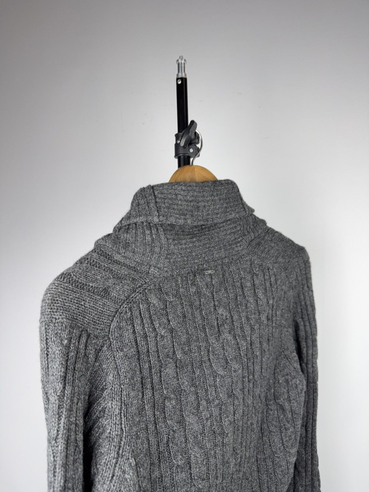 G-Star 00s Y2K G-Star RAW Cable Knit Shawl Cardigan Wool Blend Size US S / EU 44-46 / 1 - 11 Thumbnail