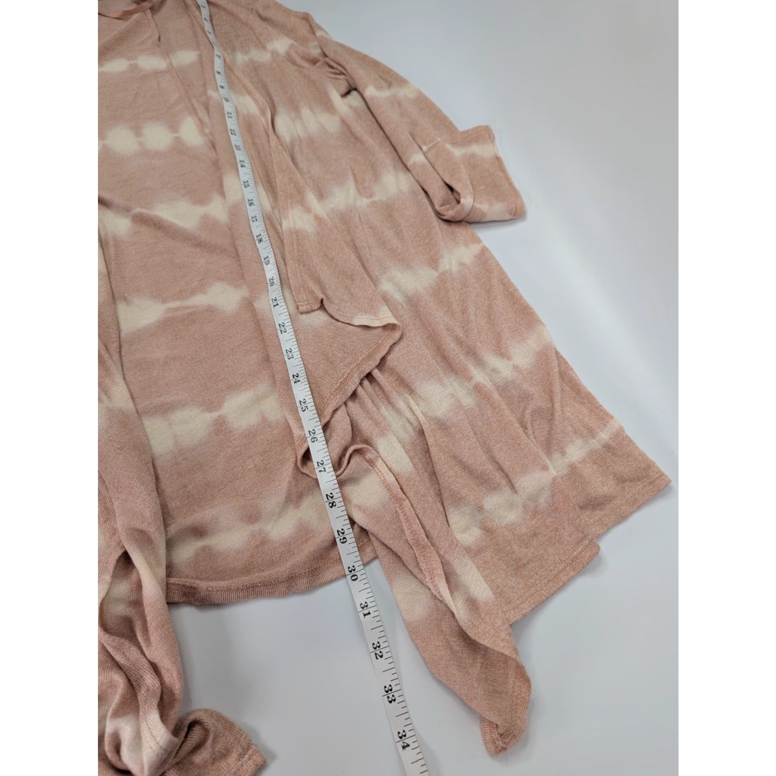 Vintage Knox Rose Cardigan Sweater Open Waterfall Relaxed Fit Tie Dye Pink Beige Size M Womens Knit Swing Casual Size M / US 6-8 / IT 42-44 - 4 Thumbnail