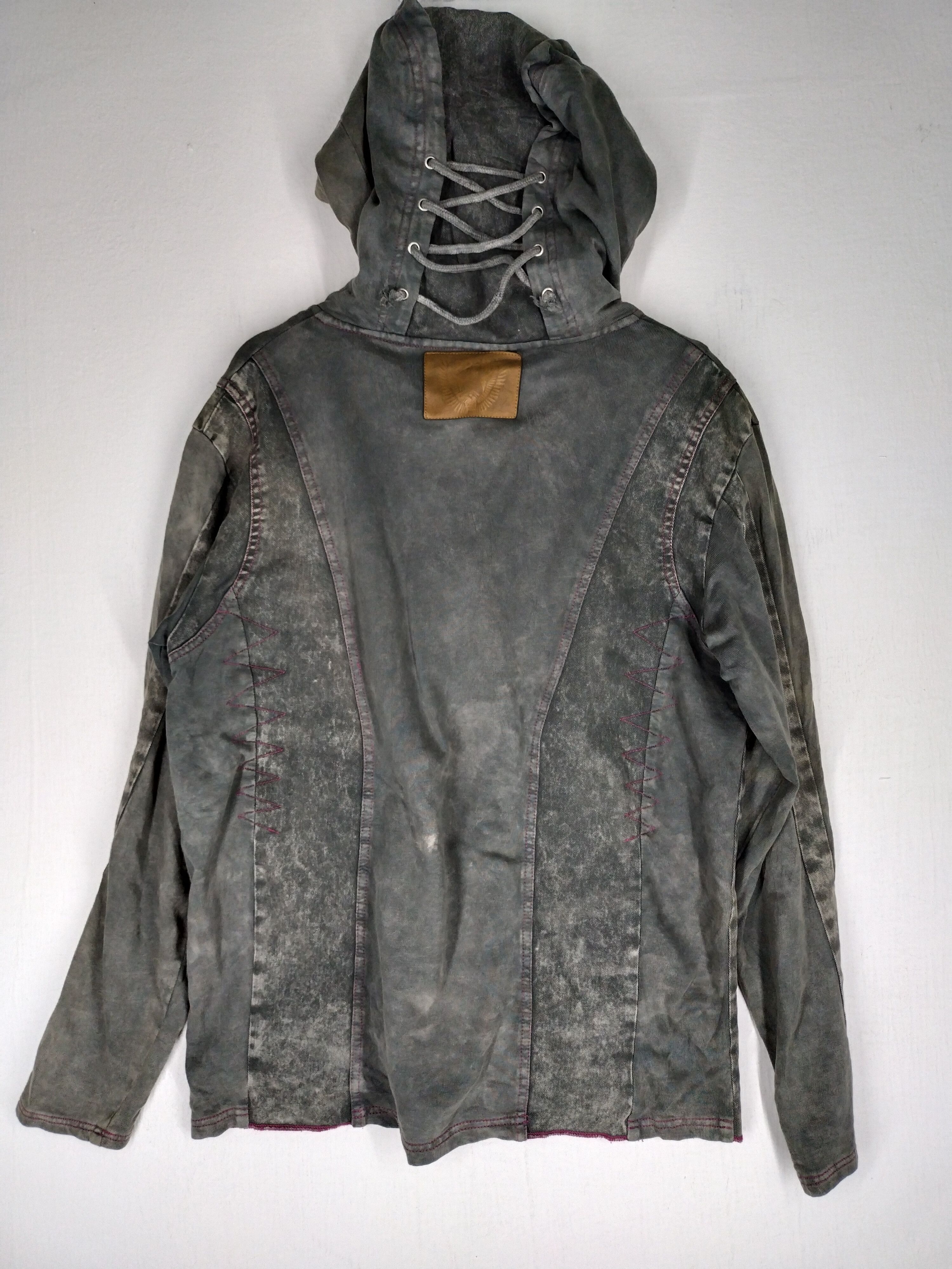 image of VTG Ppfm Washed Blue Denim Zipper Hoodie, Men's (Size Large)