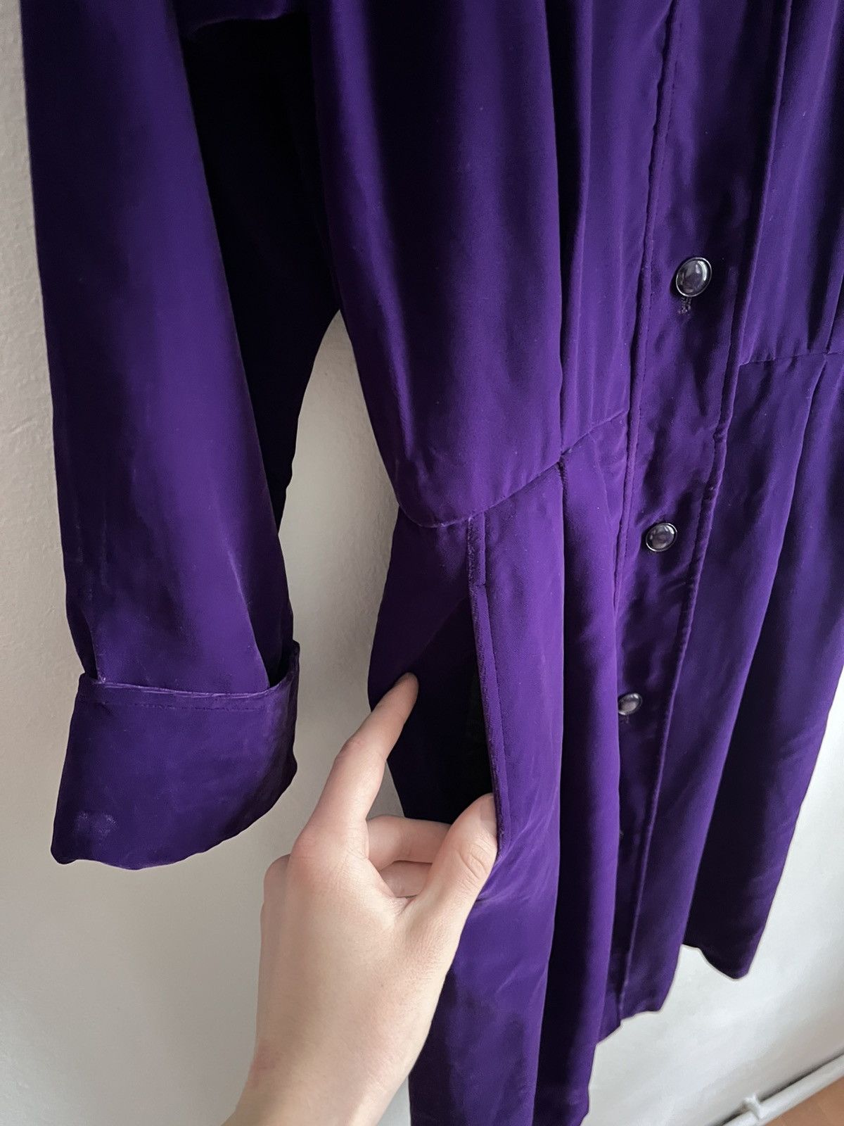 Saint Laurent Paris Saint Laurent Rive Gauche velours button up dress Size S / US 4 / IT 40 - 4 Thumbnail