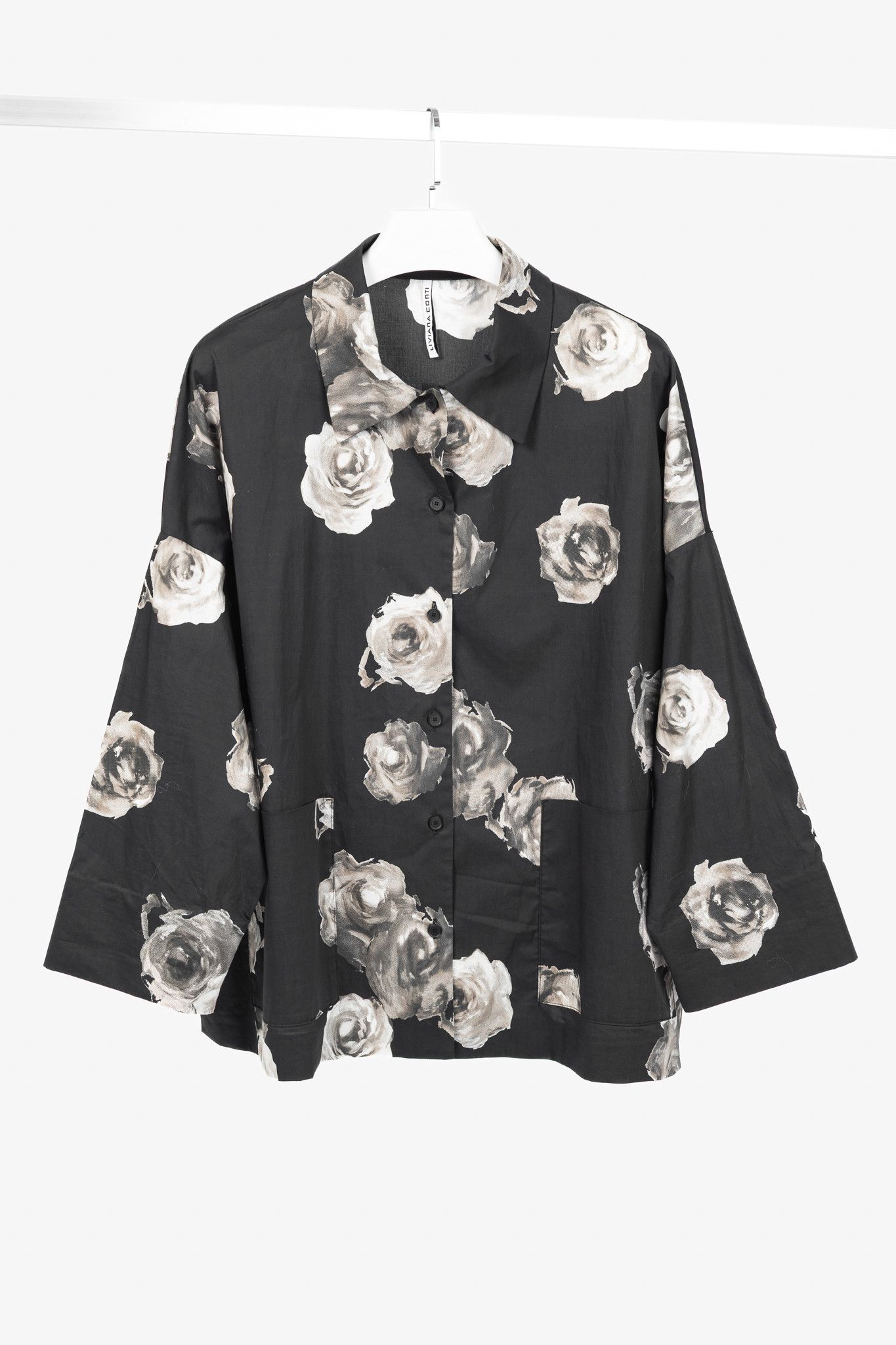 Liviana Conti Floral Cotton-Poplin Oversized Shirt Jacket