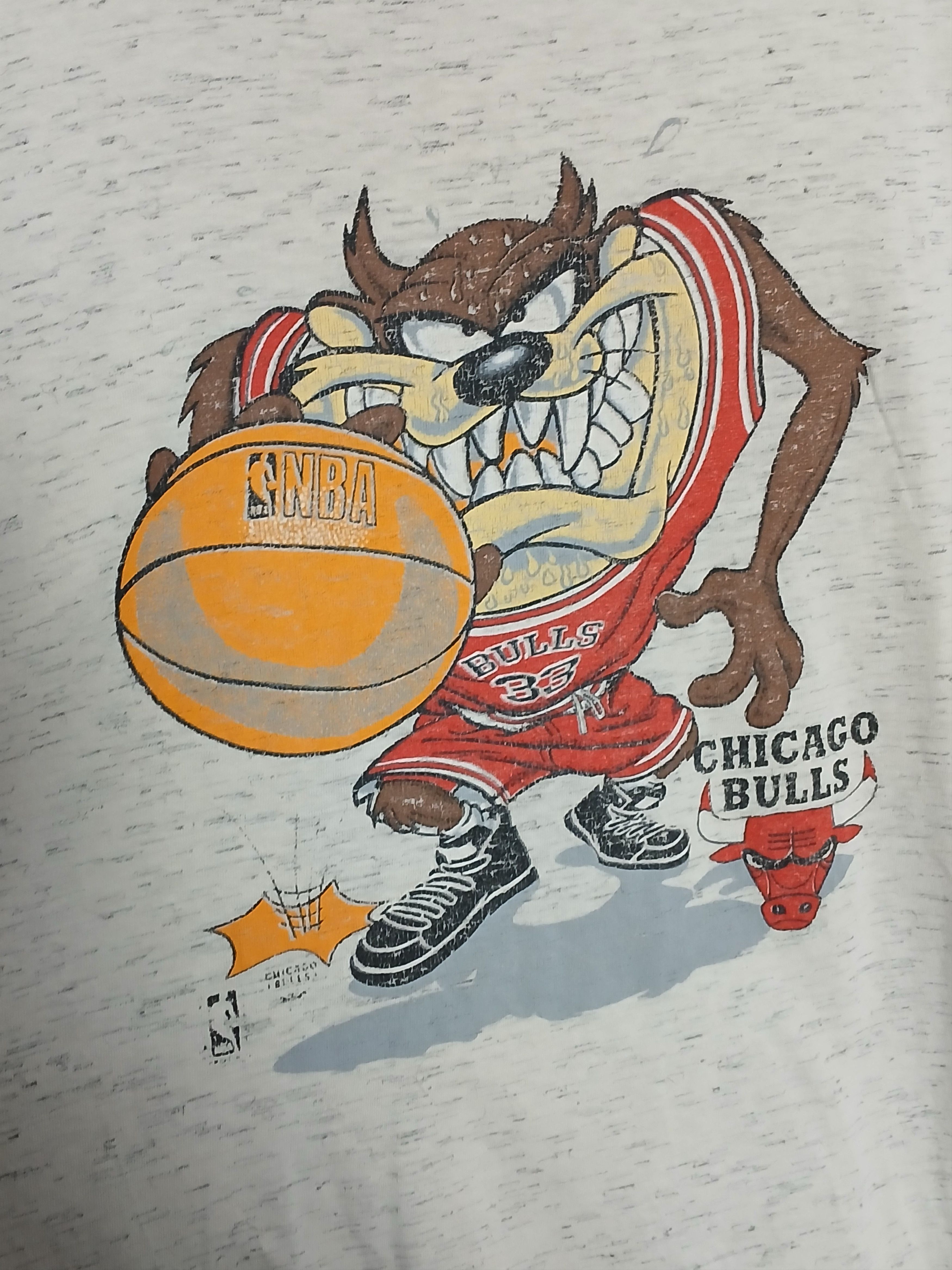 NBA × Vintage Vintage NBA Chicago Bulls Taz Basketball T-Shirt Size US XXL / EU 58 / 5 - 3 Thumbnail