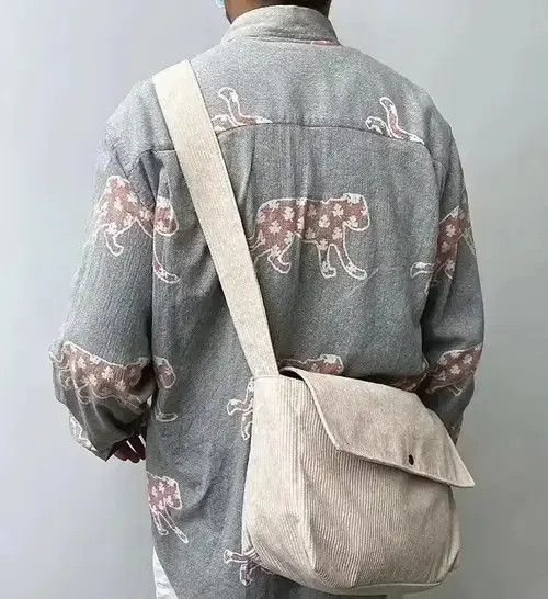 Japanese Brand Fashion corduroy shoulder bag messenger bag Size ONE SIZE - 3 Thumbnail