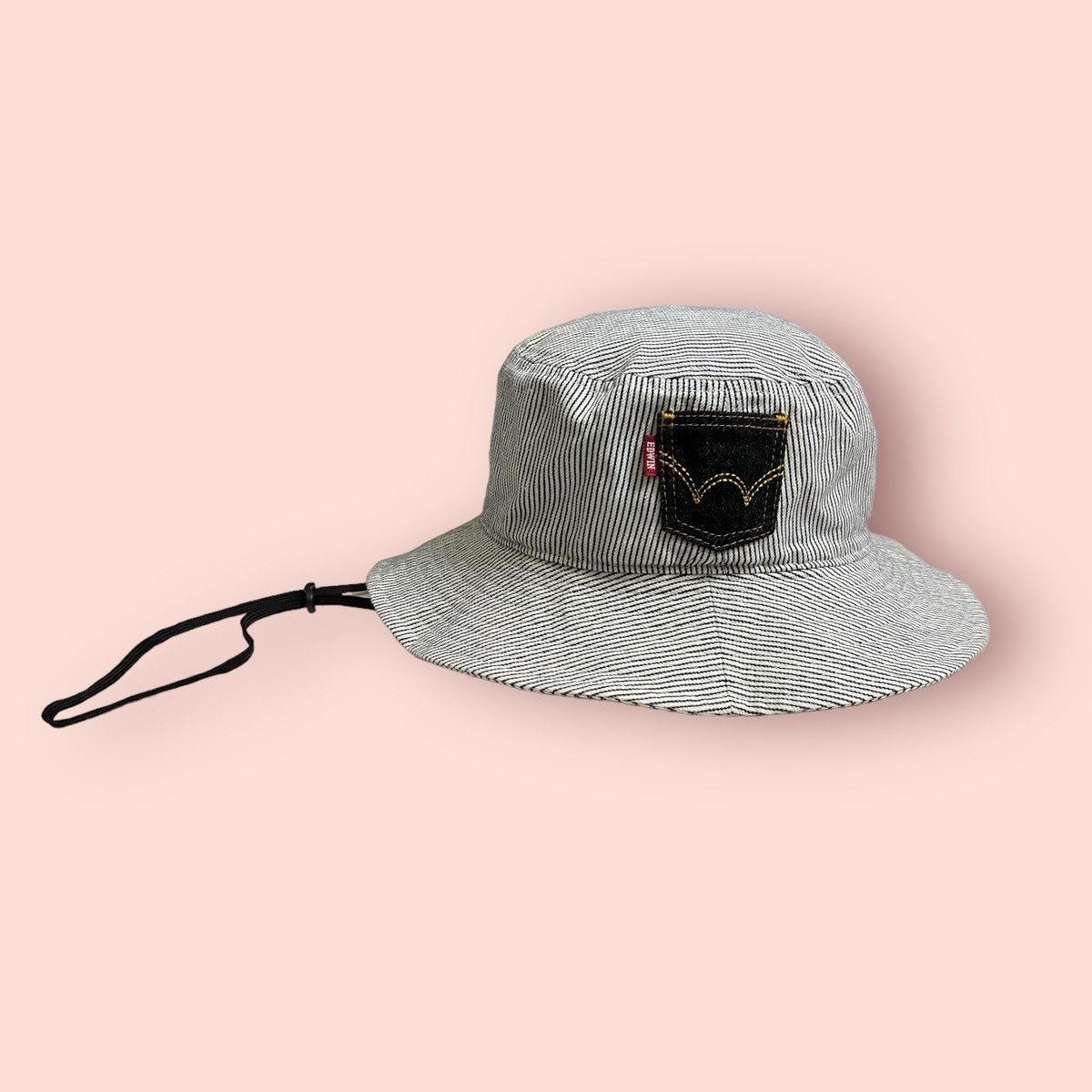 Edwin × Japanese Brand RARE VINTAGE EDWIN HICKORY STRIPED BUCKET HAT Size ONE SIZE - 10 Thumbnail
