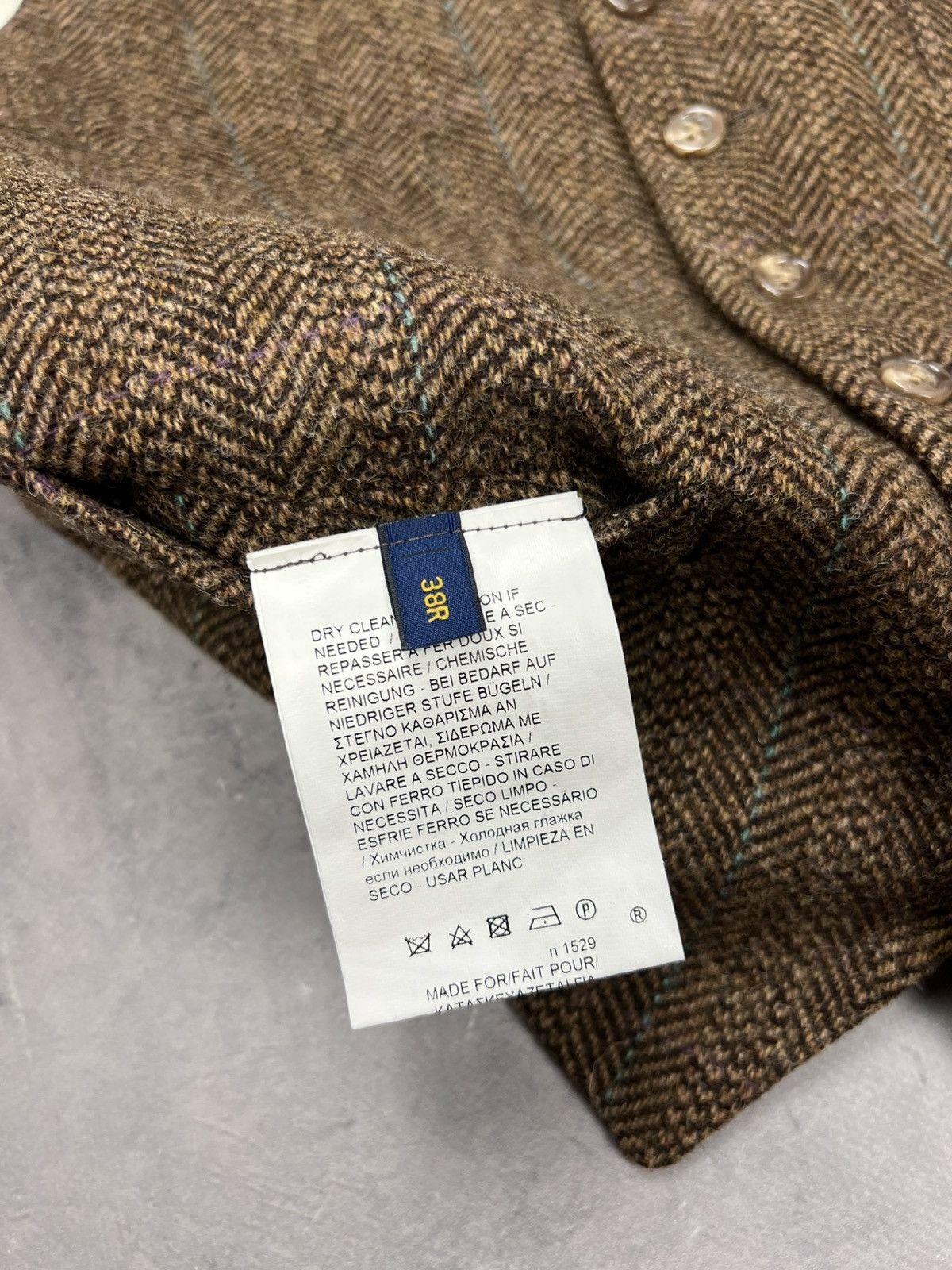 Polo Ralph Lauren Polo Ralph Lauren Vest Waistcoat Suit Herringbone Wool 38R Size 38R - 8 Thumbnail