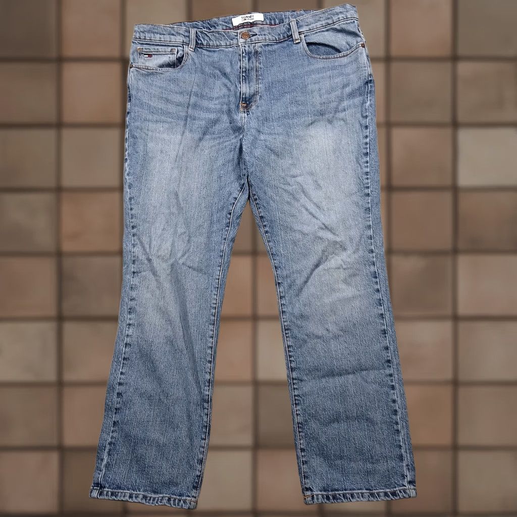 Vintage Tommy Jeans Mens 40x30 Light Wash Denim Jeans Classic Straight Fit Bootcut Size US 40 / EU 56 - 1 Thumbnail