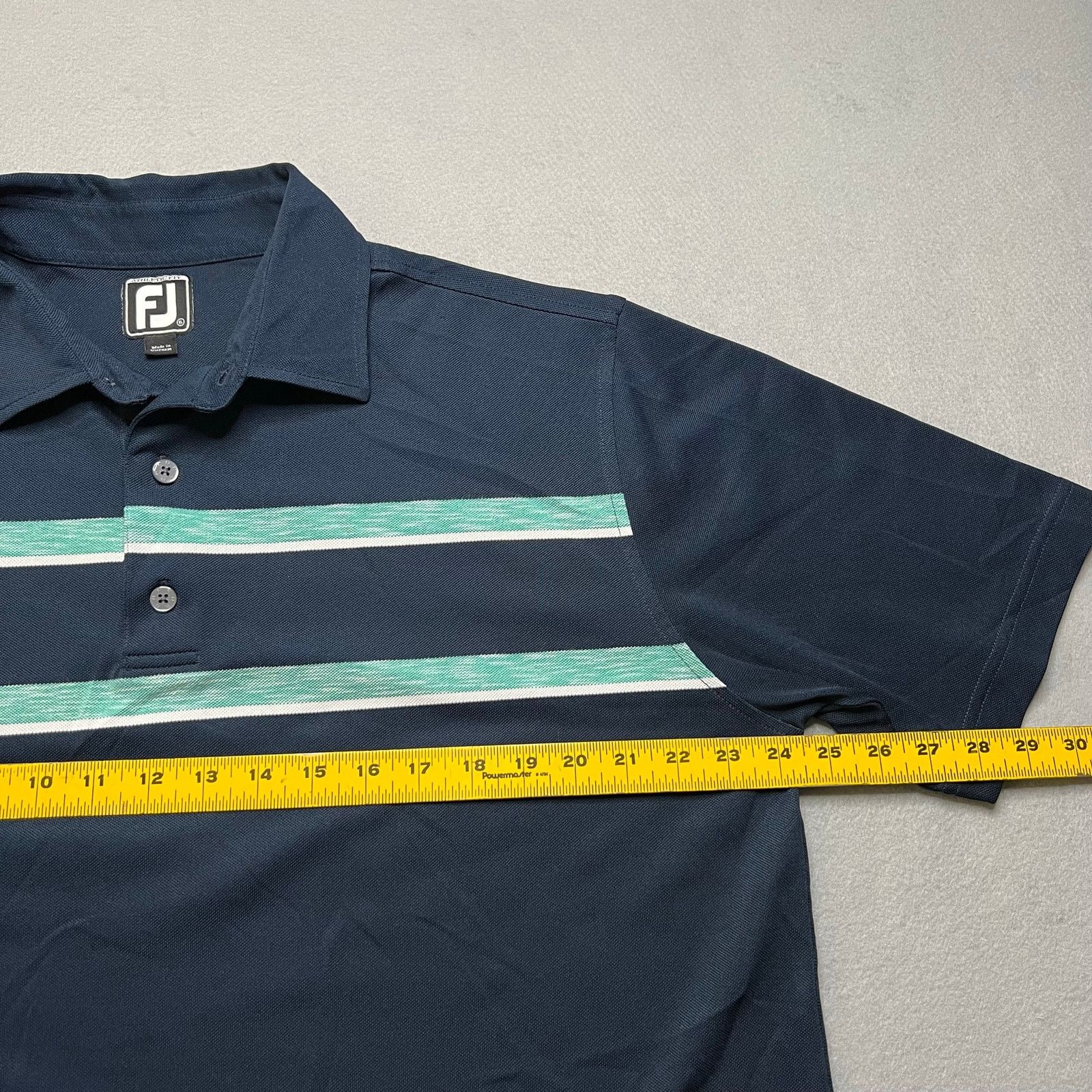 Footjoy FootJoy Athletic Fit Golf Polo Shirt Men’s XL Blue Striped Size US XL / EU 56 / 4 - 7 Thumbnail