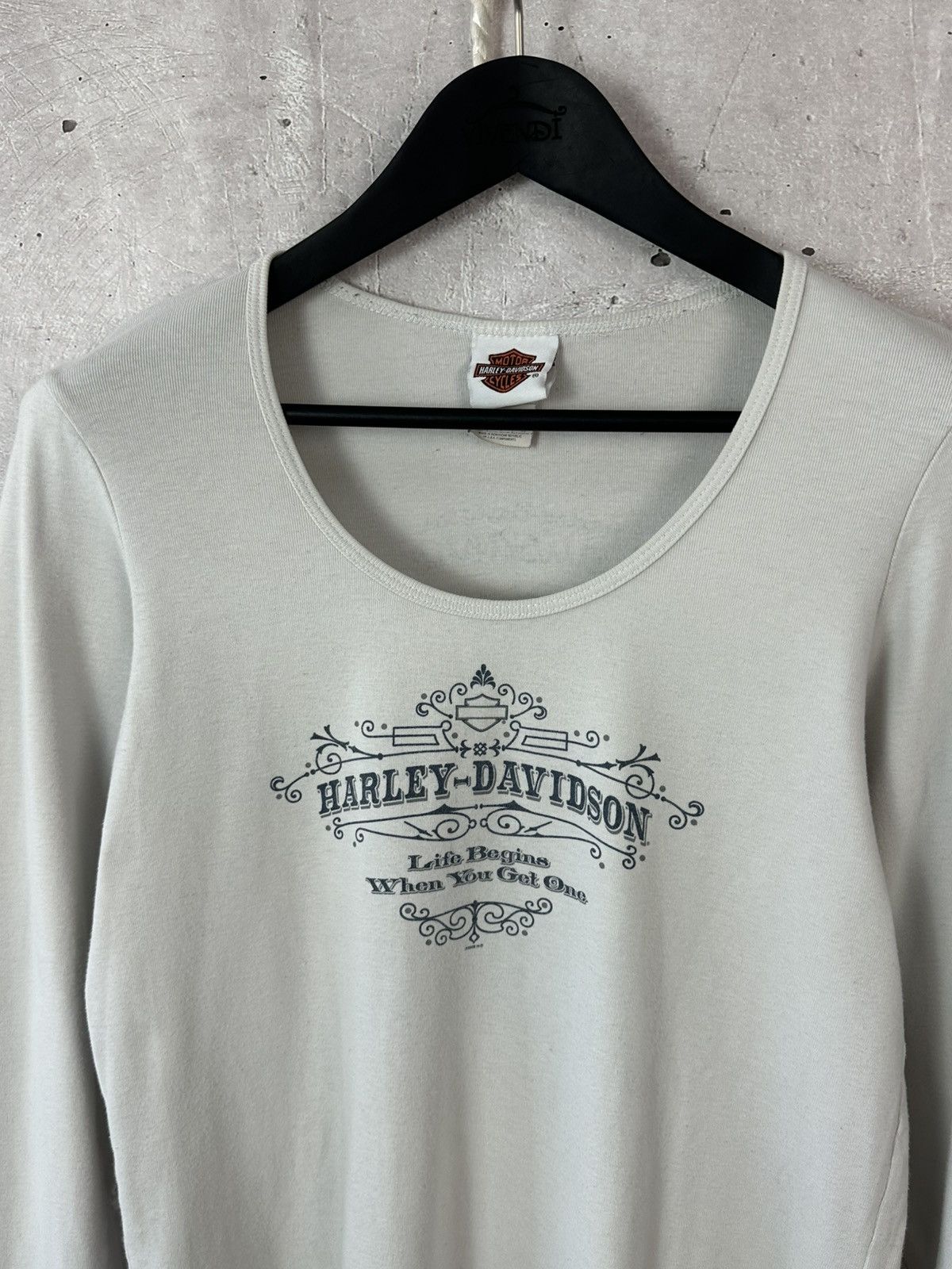 Vintage Vintage Harley Davidson Printed White Long Sleeve Size XL / US 12-14 / IT 48-50 - 4 Thumbnail