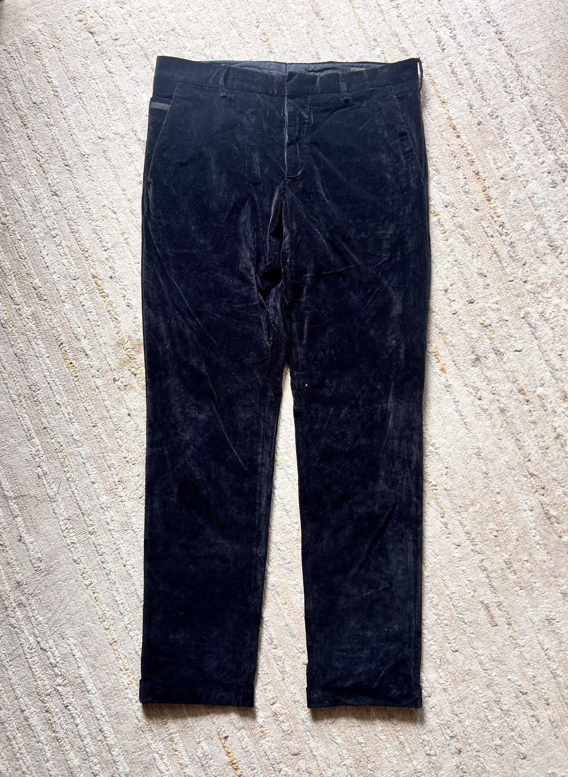 Prada Prada Dark Blue Velvet Denim Trousers Size US 32 / EU 48 - 1 Thumbnail